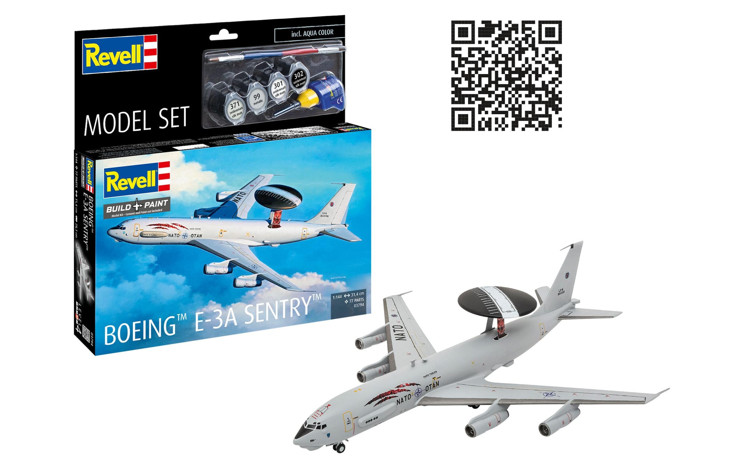 Revell® Modellbausatz »Model Set Boeing E-3A 1:144« 77 Stk. tlg. 1:144