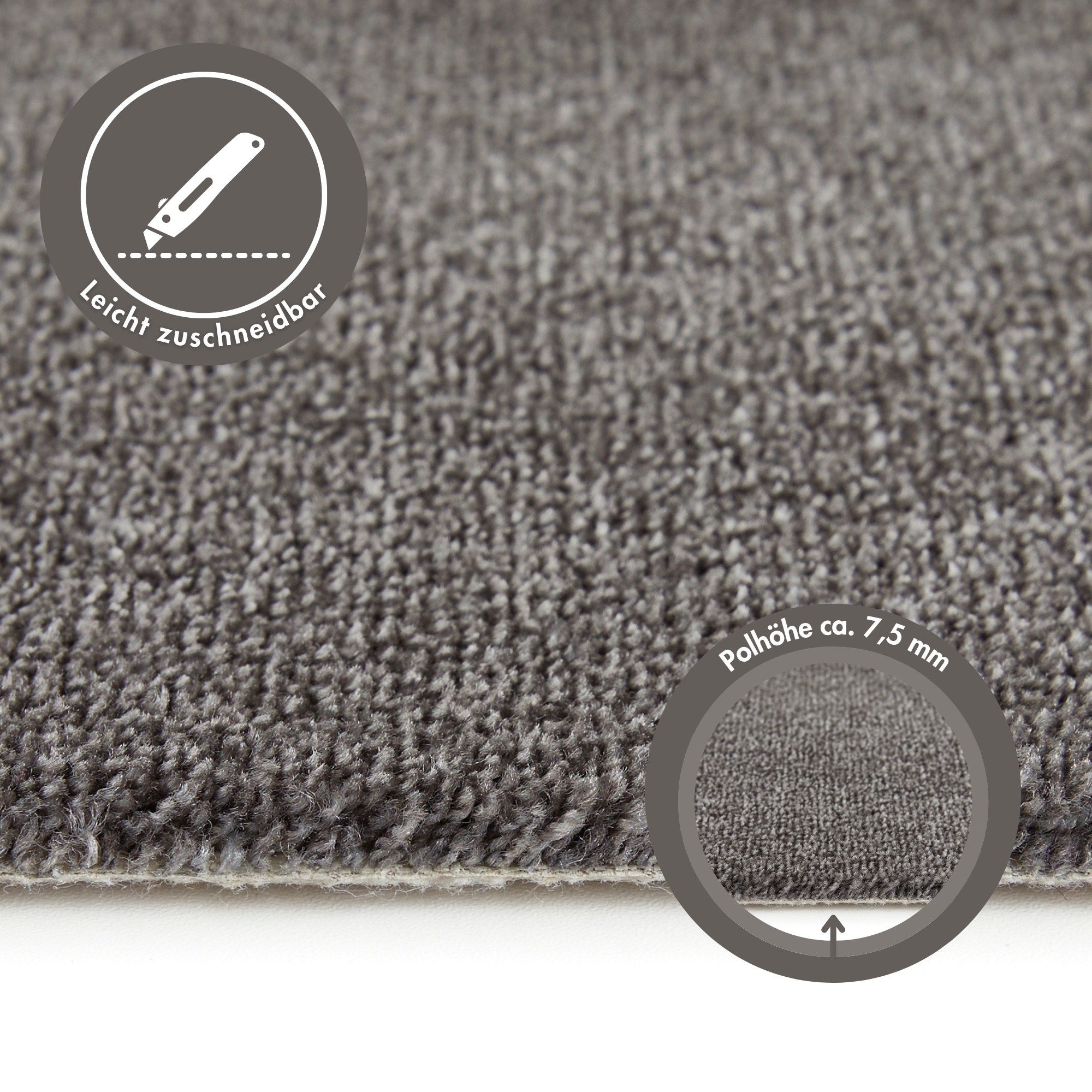 Andiamo Moquette »Levin, Velours, Gesamthöhe 10 mm, Luxusklasse LC2« Rectangulaire Uni Farben, Breite 400 cm oder 500 cm, weiche Qualität