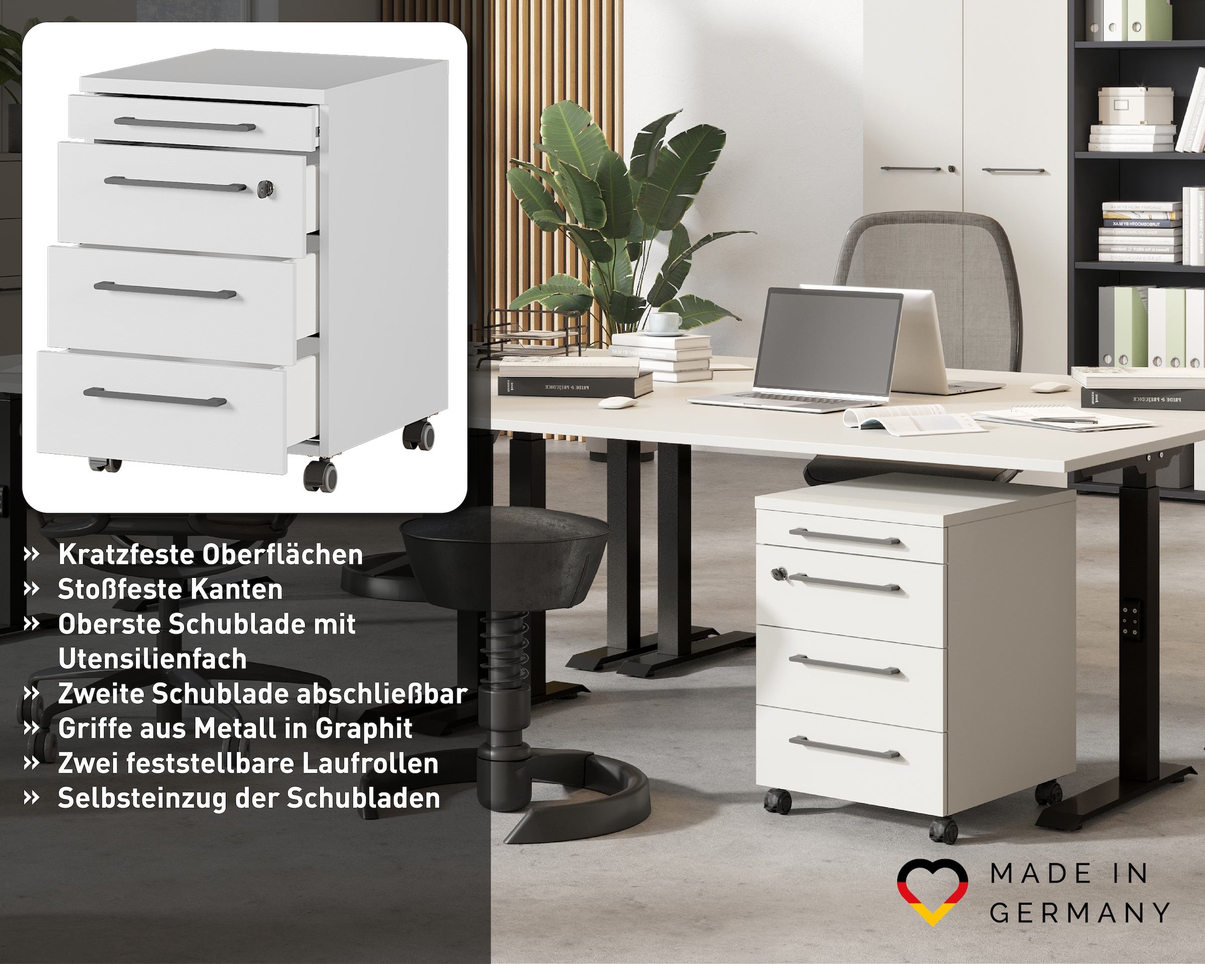 GERMANIA Rollcontainer »GW-Agenda Rollcontainer« mit abschliessbarer Schublade