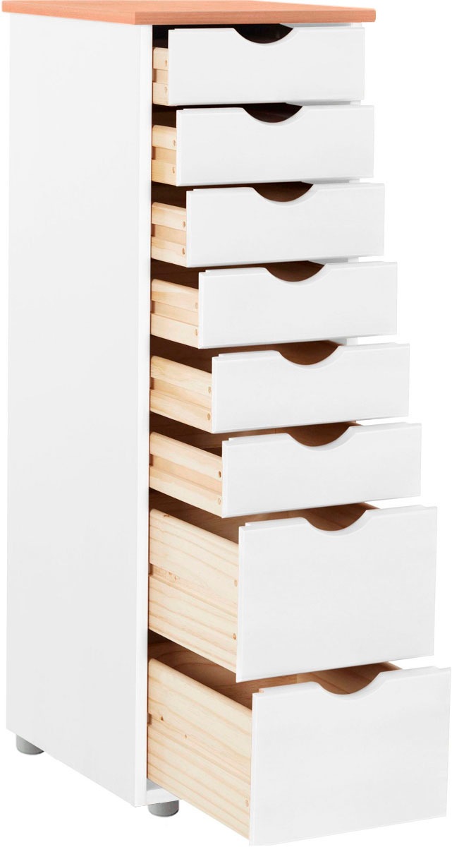 GOODproduct Commode »Gava« massives Kiefernholz, mit vielen Stauraummöglichkeiten, Breite 34 cm