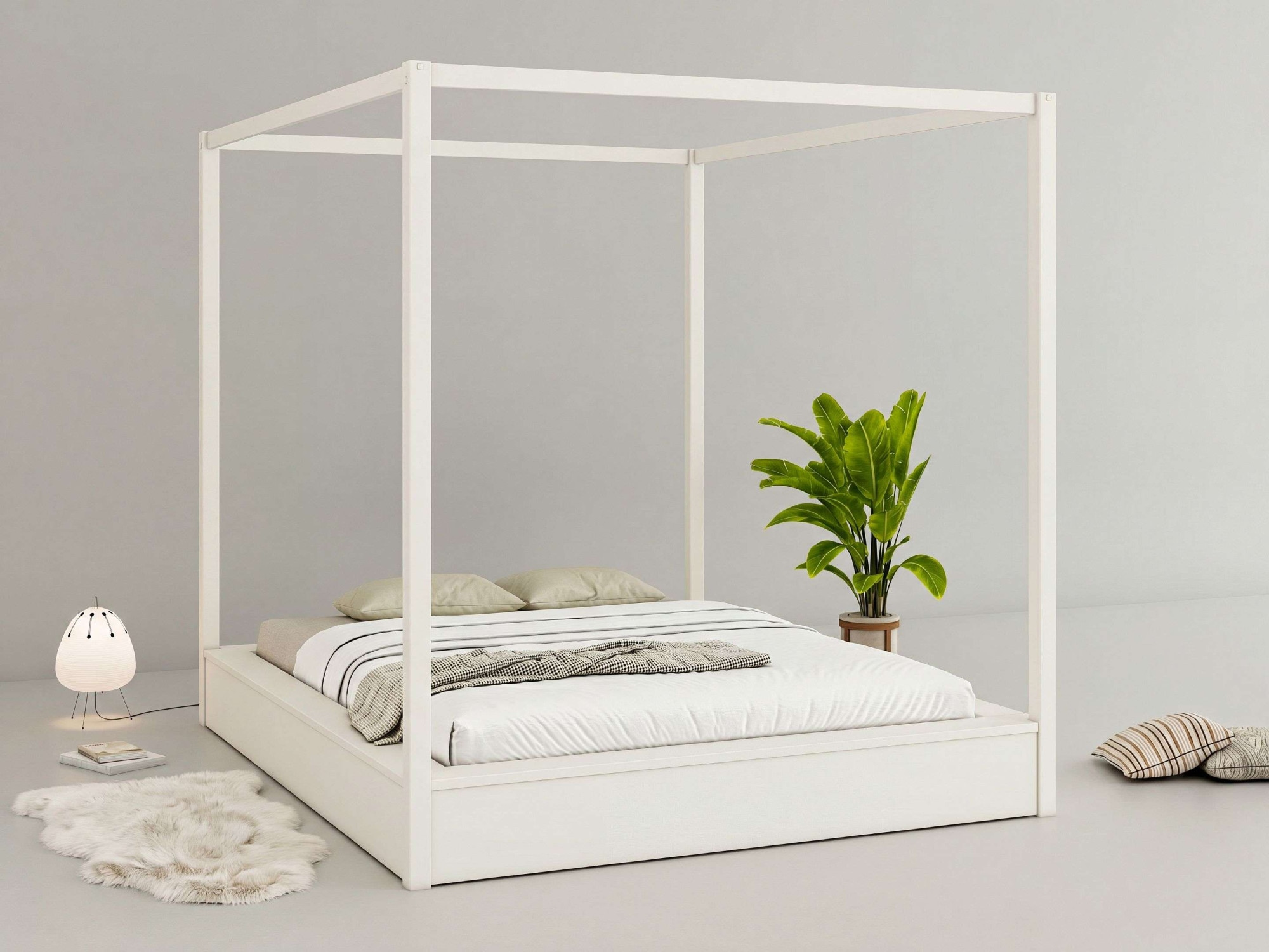 GOODproduct Himmelbett »Usella, Bett, Bettgestell, hohe Belastbarkeit bis 180 kg« B/T/H: 189/229,1/200 cm,  aus massiver Kiefer in Kombination mit MDF, inklusive Lattenrost