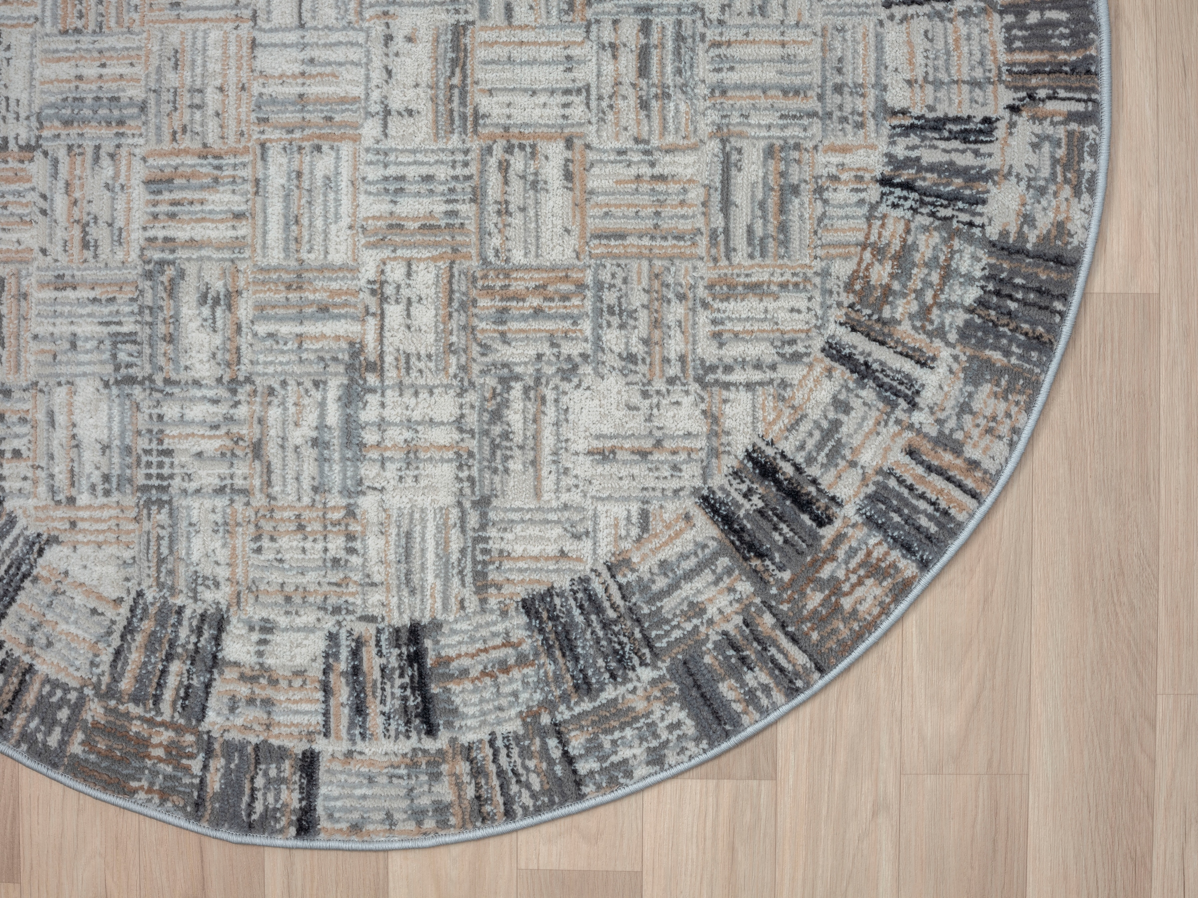 GOODproduct Teppich »Yasmin« rund 8 mm Höhe Kurzflor, modernes Design, mit Bordüre, pflegeleicht, Wohnzimmer