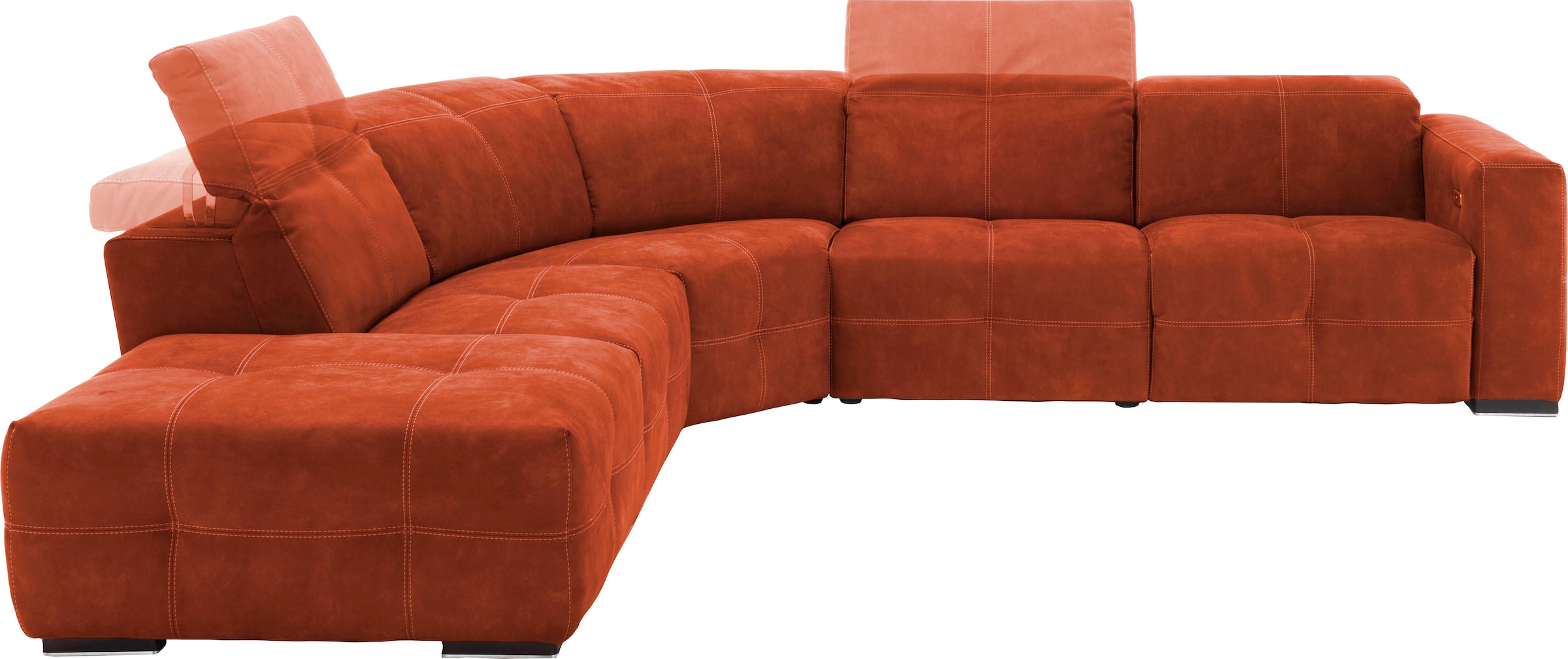 Egoitaliano Ecksofa »Sauvanne, Designsofa der Extraklasse, elegant und bequem, L-Form« wahlweise mit elektrischer Relaxfunktion, Kopfteilverstellung