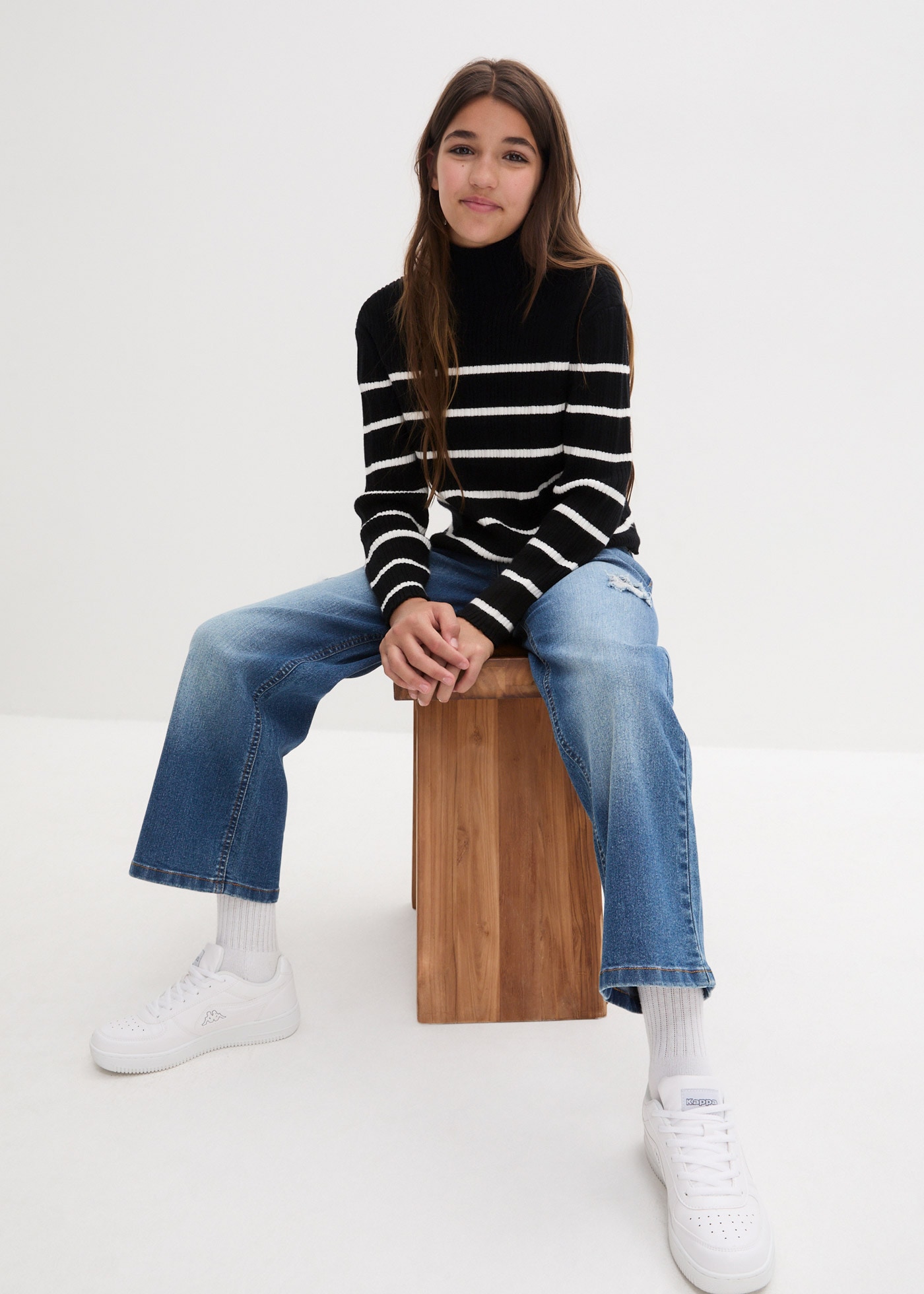 bonprix Jeans large , Wide-Leg-Jeans Mid Waist
