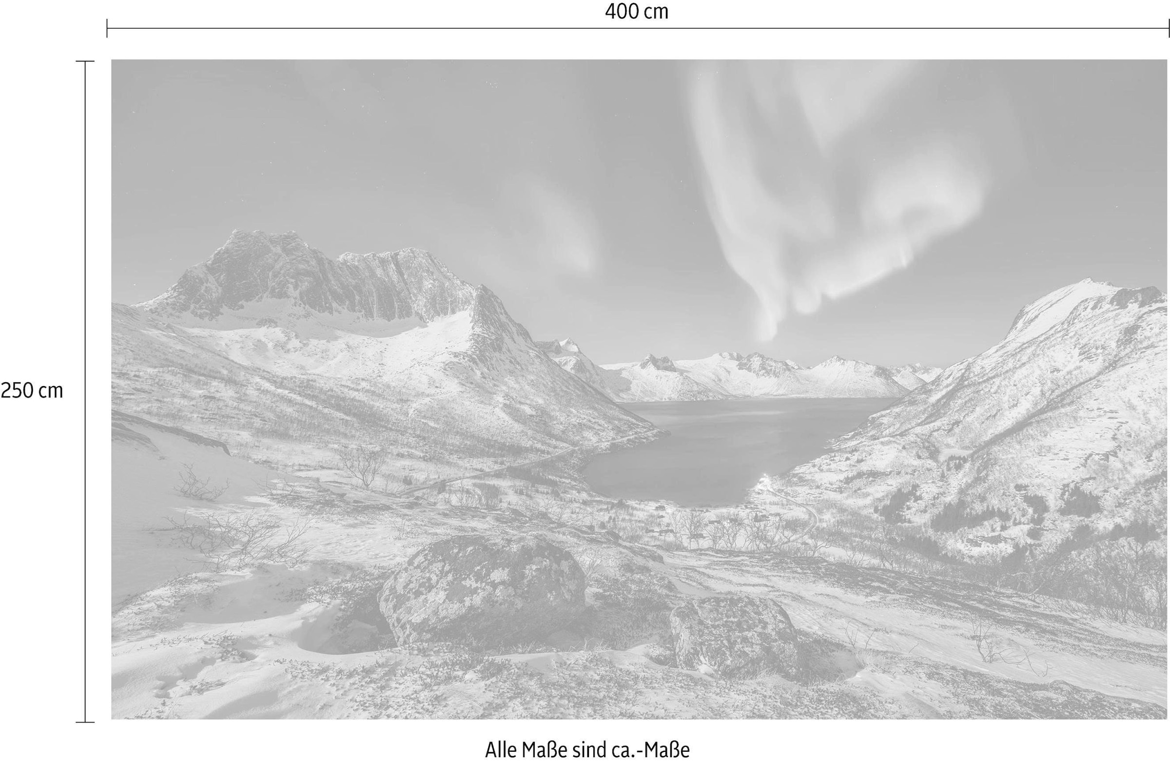 Komar Papier peint intissé »Digitaldruck Vlies -  I LOVE Norway - Grösse 400 x 250 cm« imprimé Wohnzimmer, Schlafzimmer