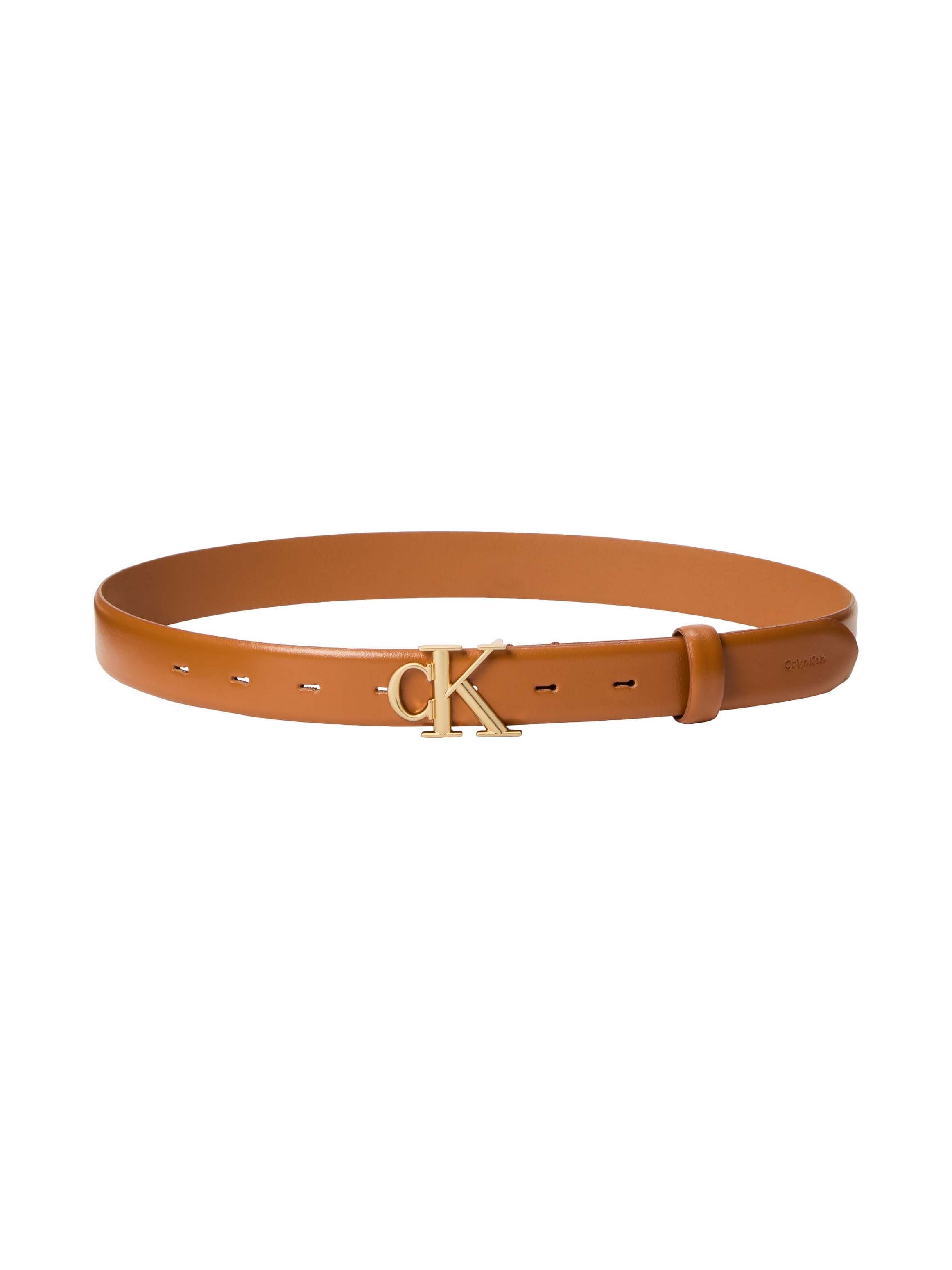 Calvin Klein Ceinture en cuir »ROUND CK BUCKLE 30MM BELT SMOOTH« Grössenverstellbar mit Metallschliesse