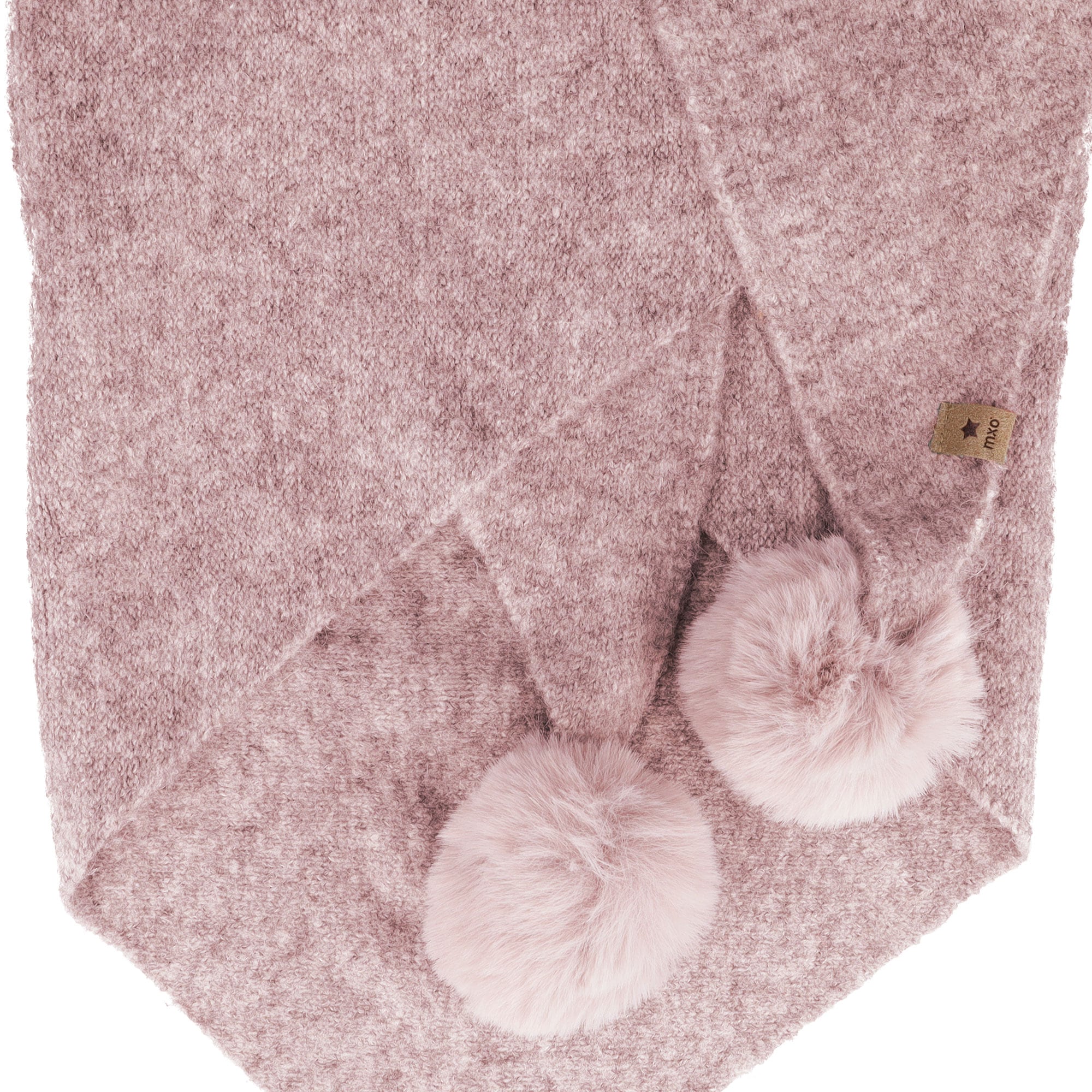 MAXIMO Dreieckstuch Materialmix, gestrickt, mit Fake-Fur-Bommeln, bequem