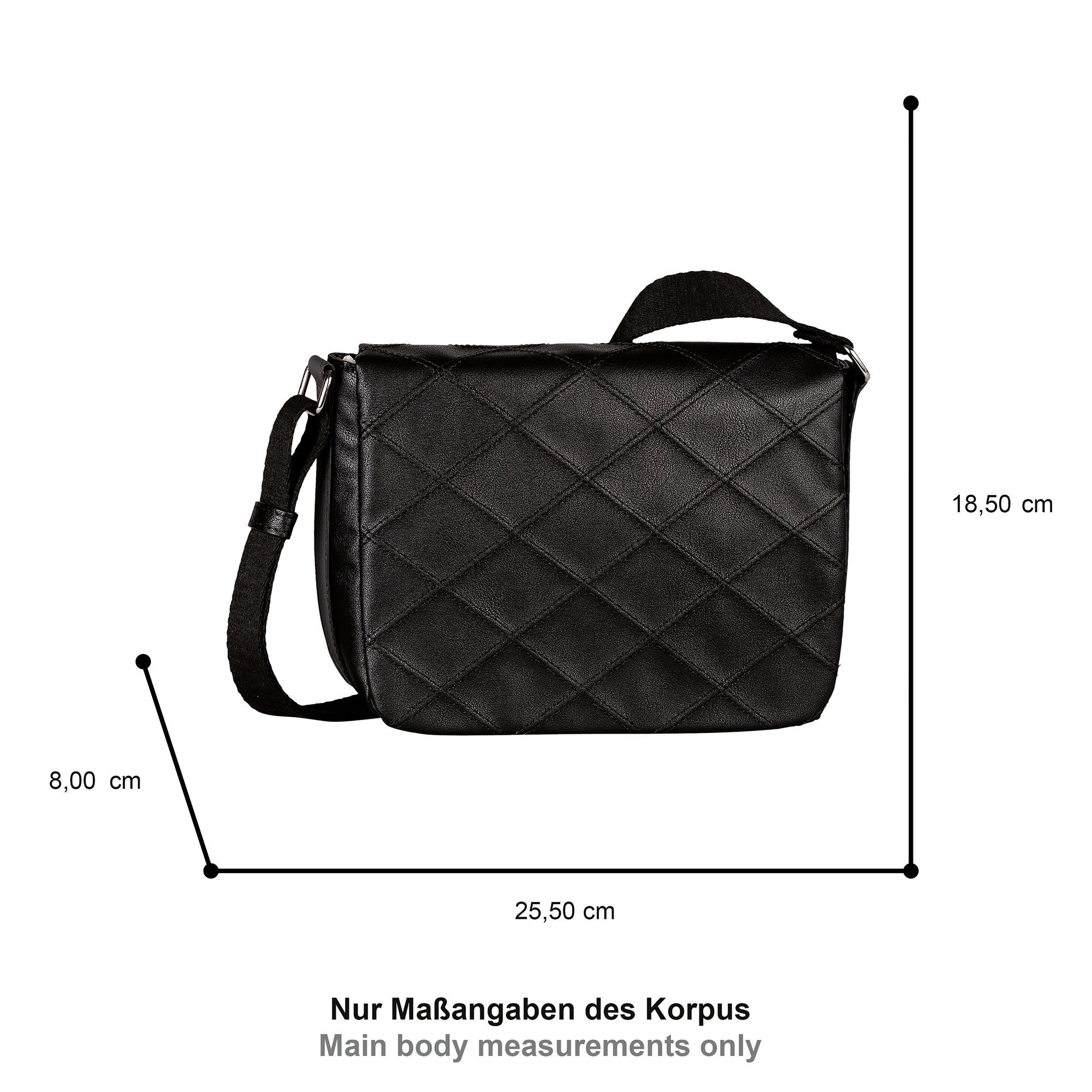 TOM TAILOR Sac à bandoulière »Skylar« similicuir matelassé concave, fine bande tissée et éléments réfléchissants