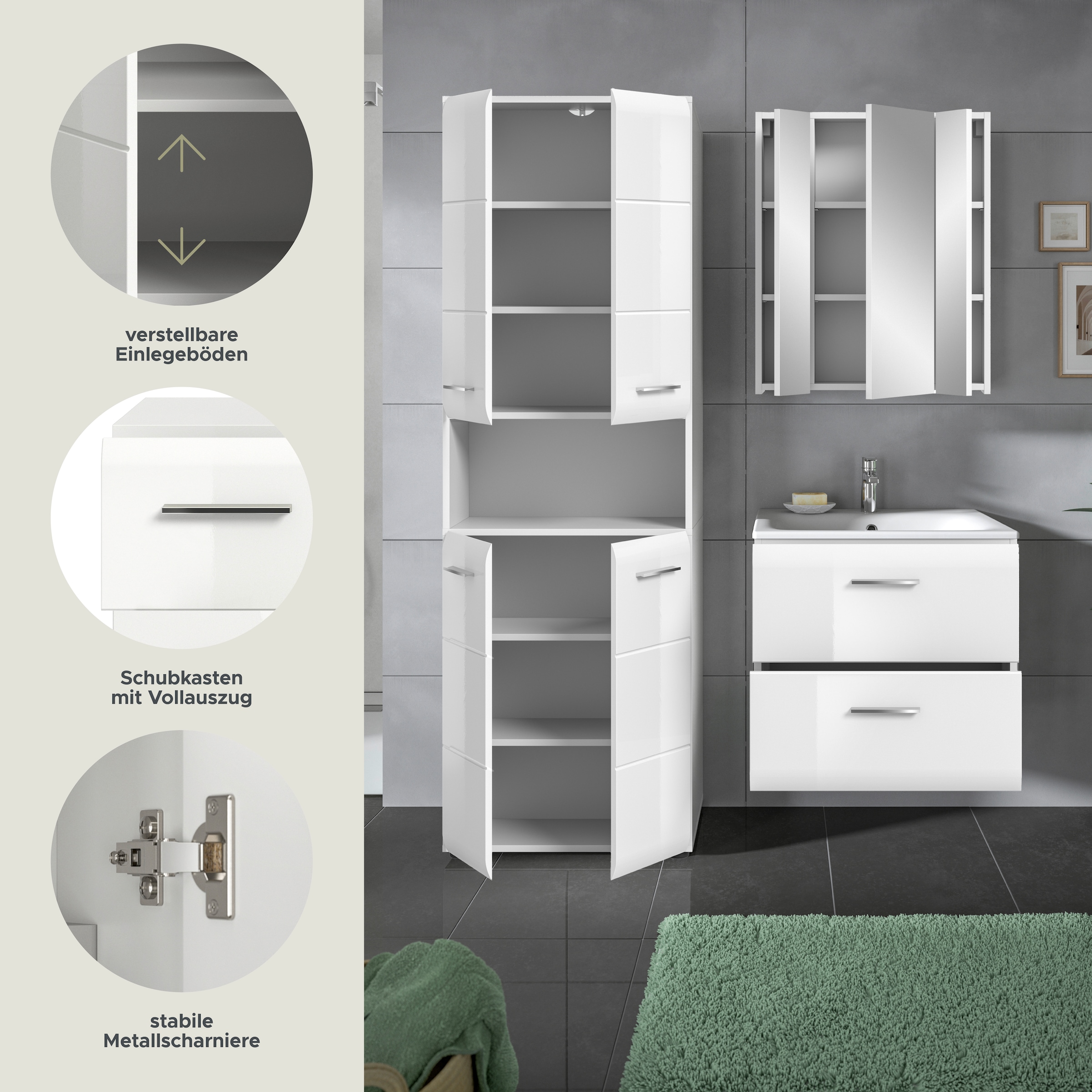 INOSIGN Badezimmer-Set Set, 4 Stk. tlg.