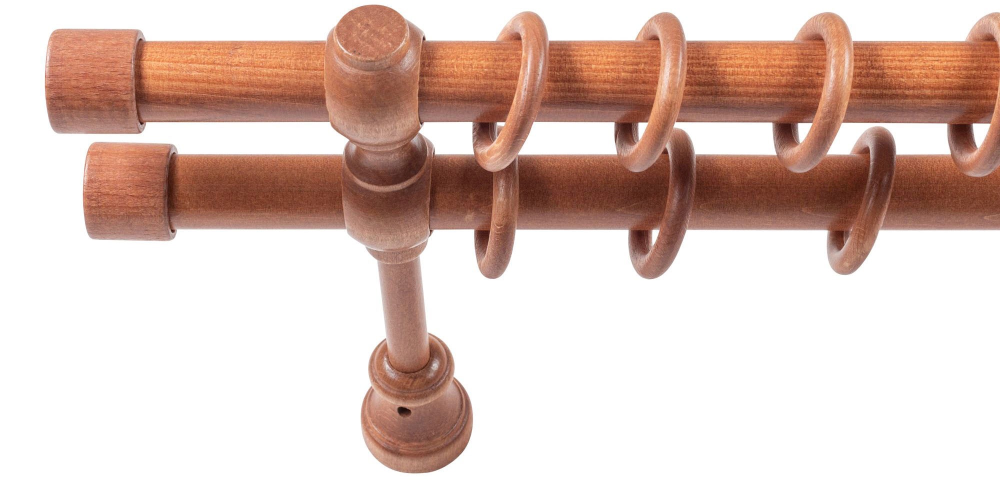 SN DECO GROUP Tringle à rideaux »Cafiro« 2 läufig-läufig Fixmass 28 mm, Holz, verschiedene Längen und Farben, Komplettset