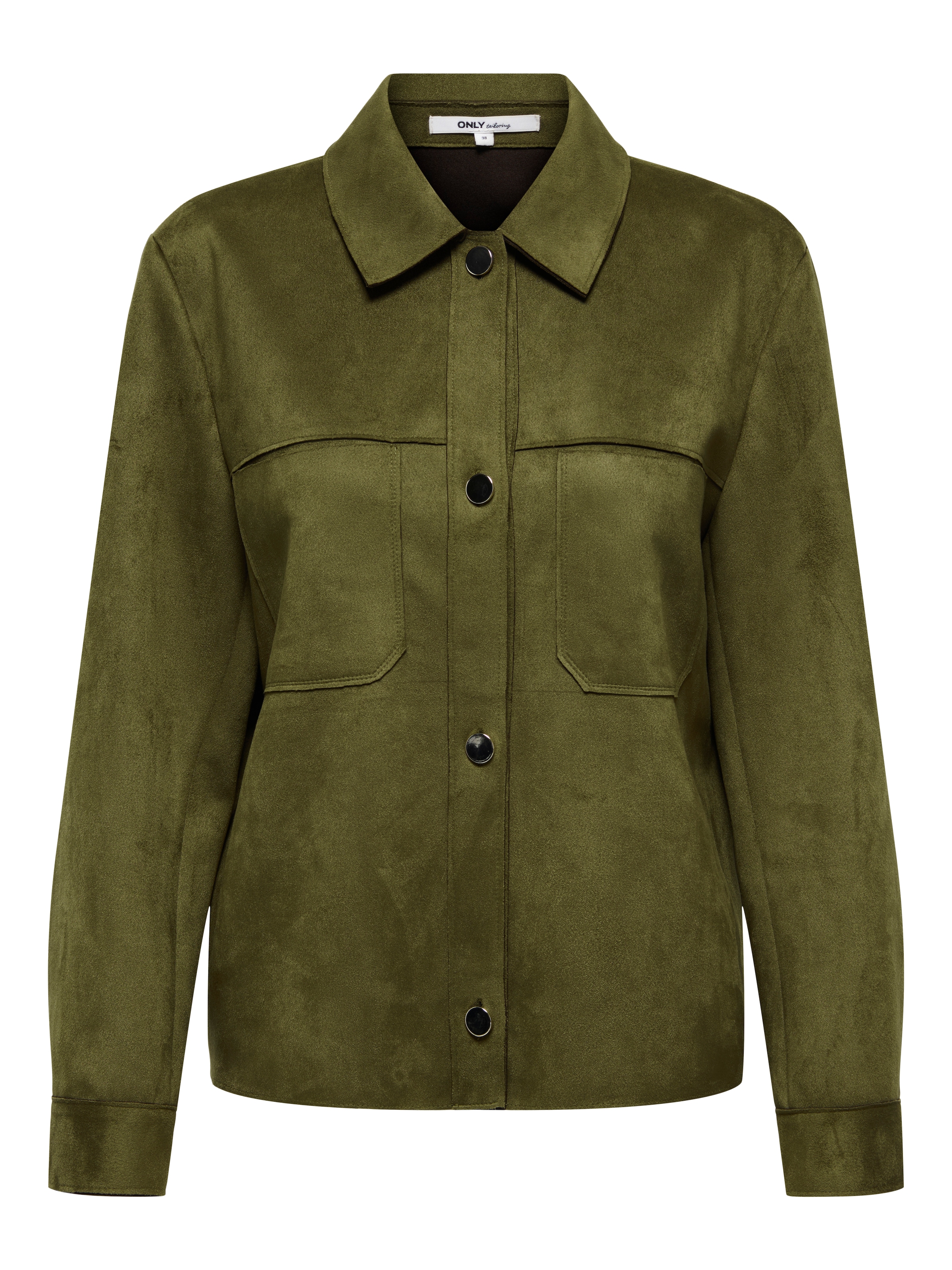 ONLY Blouse chemise »ONLMIRA L/S FAUX SUEDE SHIRT PNT« mélange de matériaux, coupe régulière