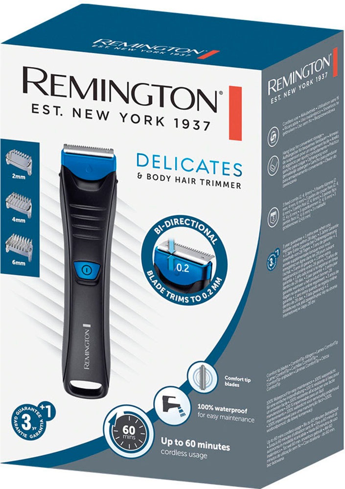 Remington Tondeuse corps et bikini »BHT250« 3 Aufsätze bis 0,2mm ohne Hautirritationen, 2 Klingen, 3 Aufsteckkämme (2,4,6mm)