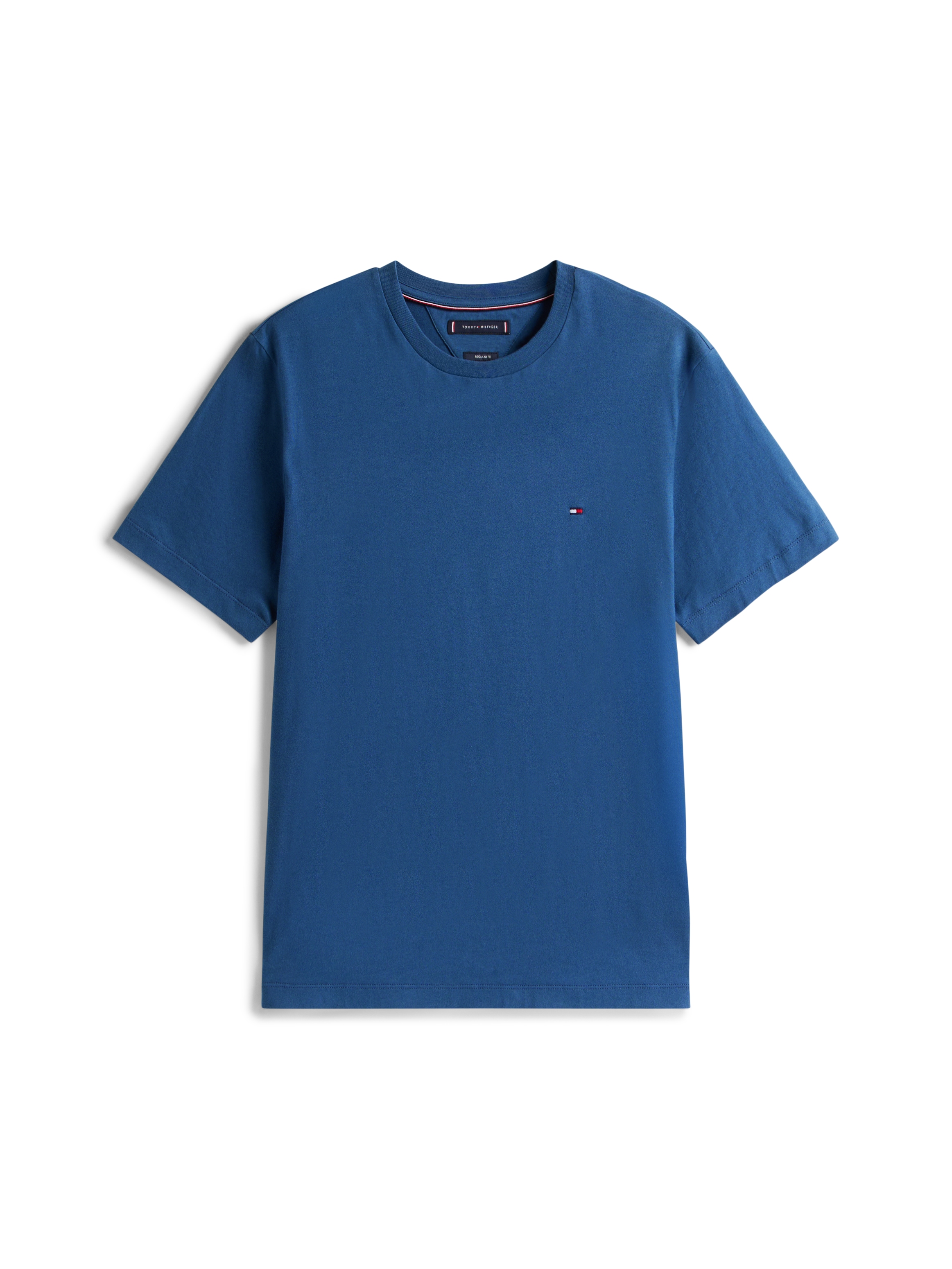 Tommy Hilfiger T-shirt »ESSENTIAL REGULAR FIT SOLID  mit Stickerei« uni, décontracté, coton, col rond