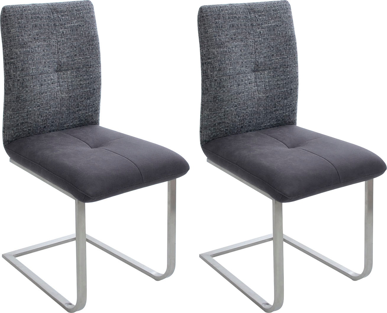 K+W Komfort & Wohnen Chaise cantilever »Giacomo II« (Ensemble) 2 cuisavec poignée métal au dos, assise et dossier matelassés en mélange de matériaux