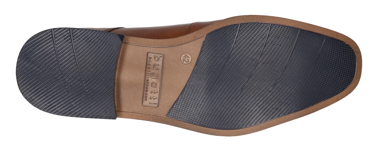 bugatti Chaussure à lacets  Anzugschuh, Business Schuh mit Logoschriftzug mit feinem Blockabsatz