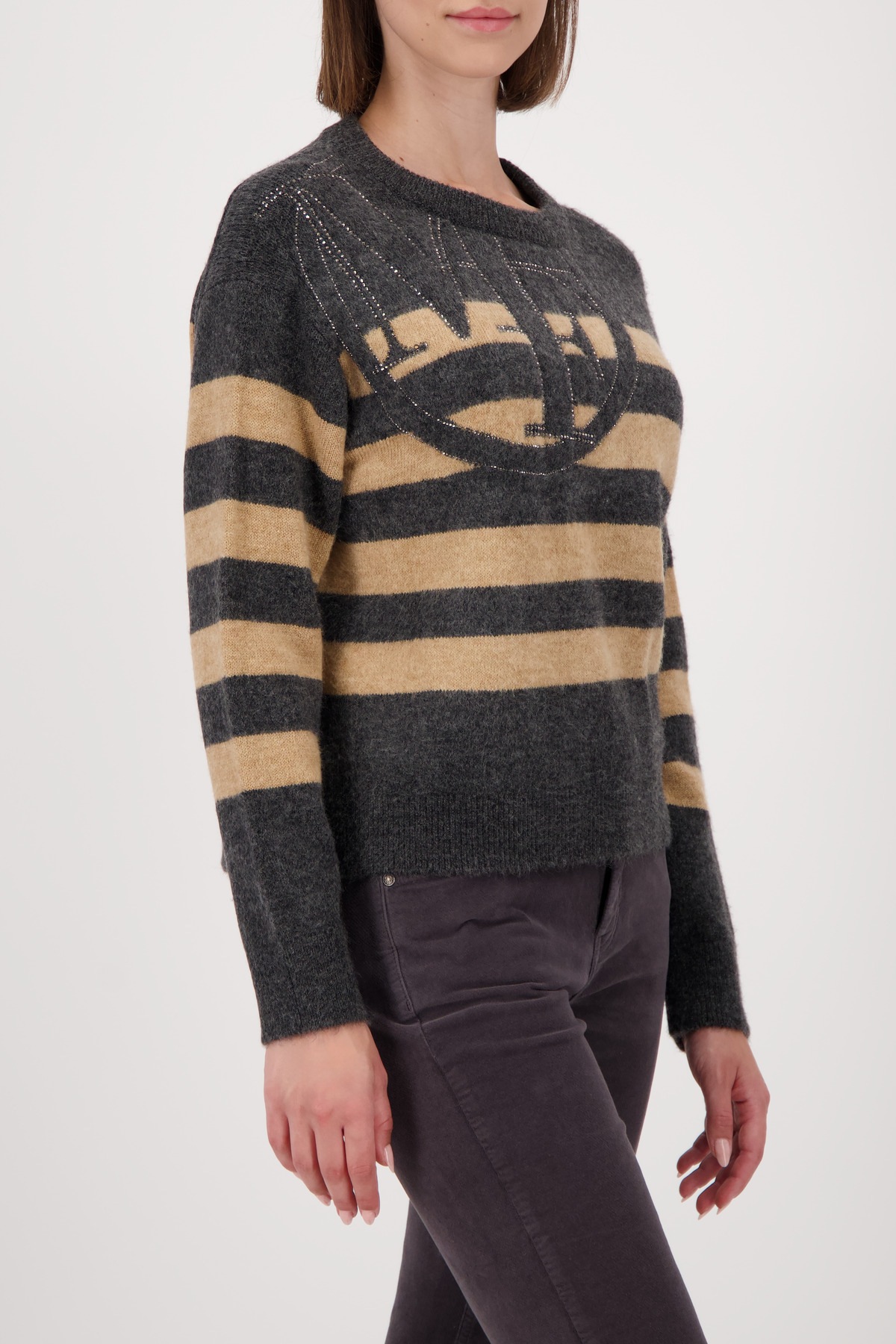 Monari Pull en tricot Regular fit mit Rundhalsausschnitt