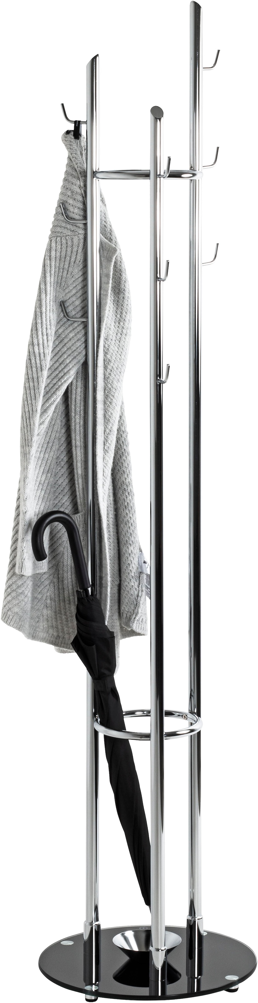 HAKU Porte-manteau »Kleiderständer, Standgarderobe« carré - en métal argenté - Ø/H 40/183 cm