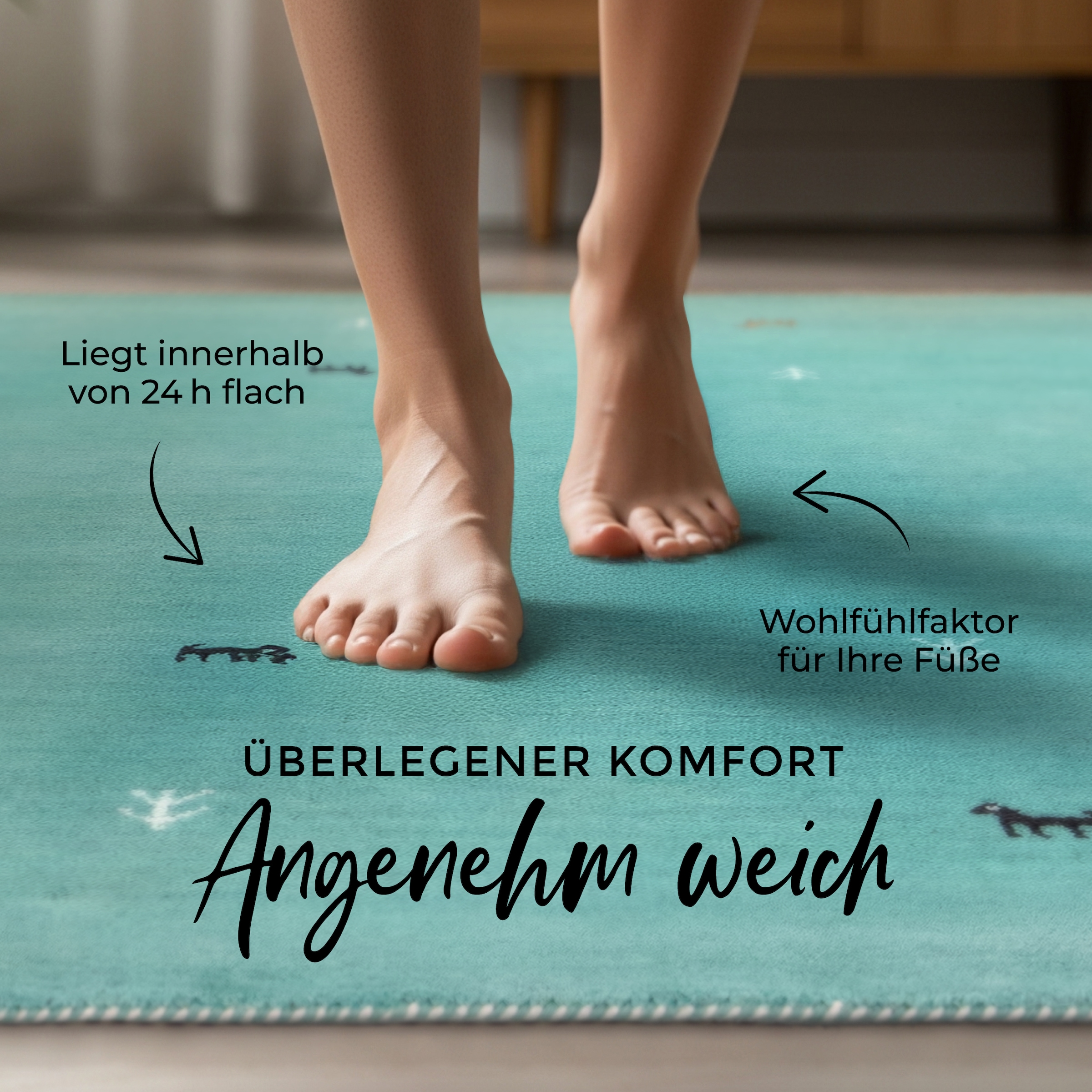 carpetfine Wollteppich »Gabbeh Uni,  auch als Läufer und Rund erhältlich« rechteckig 15 mm Höhe reine Wolle, handgewebt, Gabbeh Loom Tiermotiv, grosse Farbauswahl
