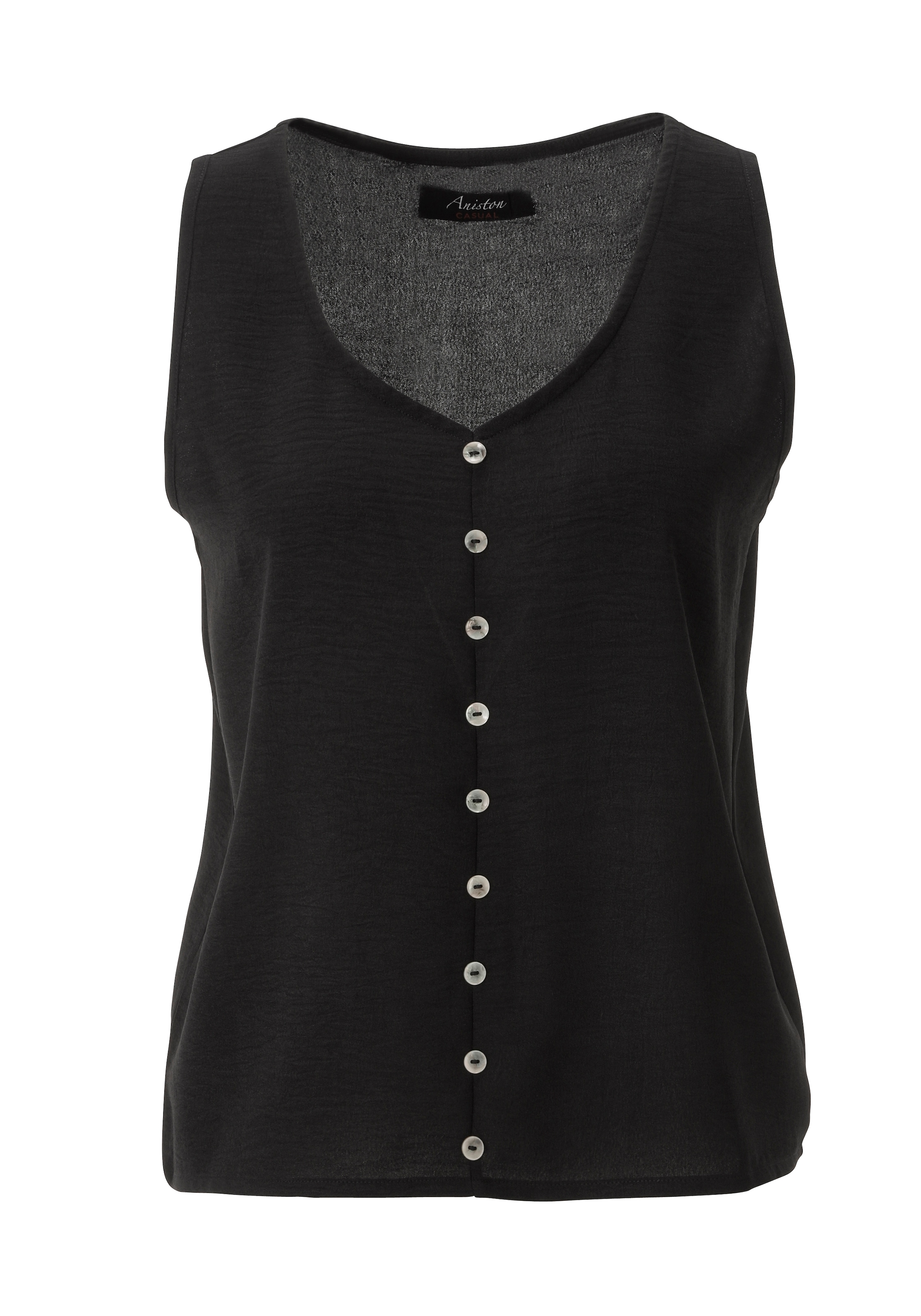 Aniston CASUAL Top chemisier in Leinen-Optik - NEUE KOLLEKTION