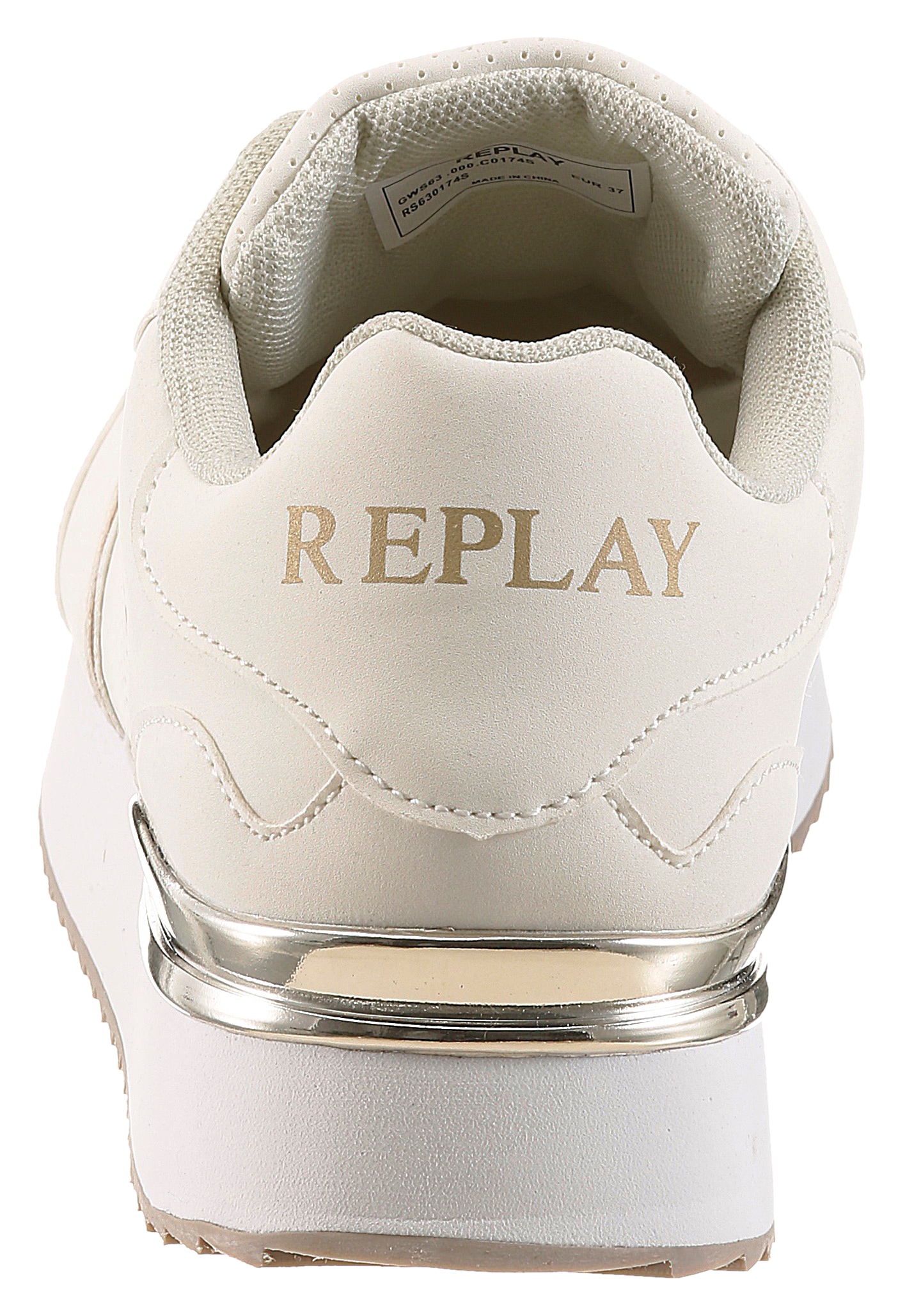 Replay Baskets à plateforme  sneaker tendance, chaussure à lacets, chaussure décontractée avec détails métalliques
