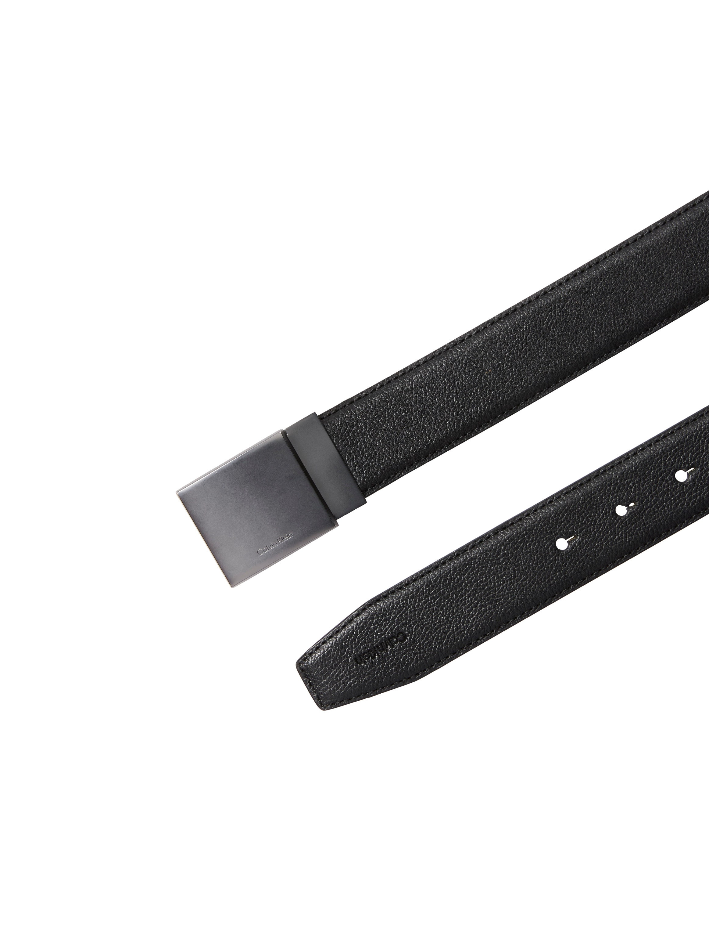 Calvin Klein Ceinture en cuir »DRESS PLAQUE PEBBLE 35MM ADJ« Grössenverstellbar mit Metallschliesse