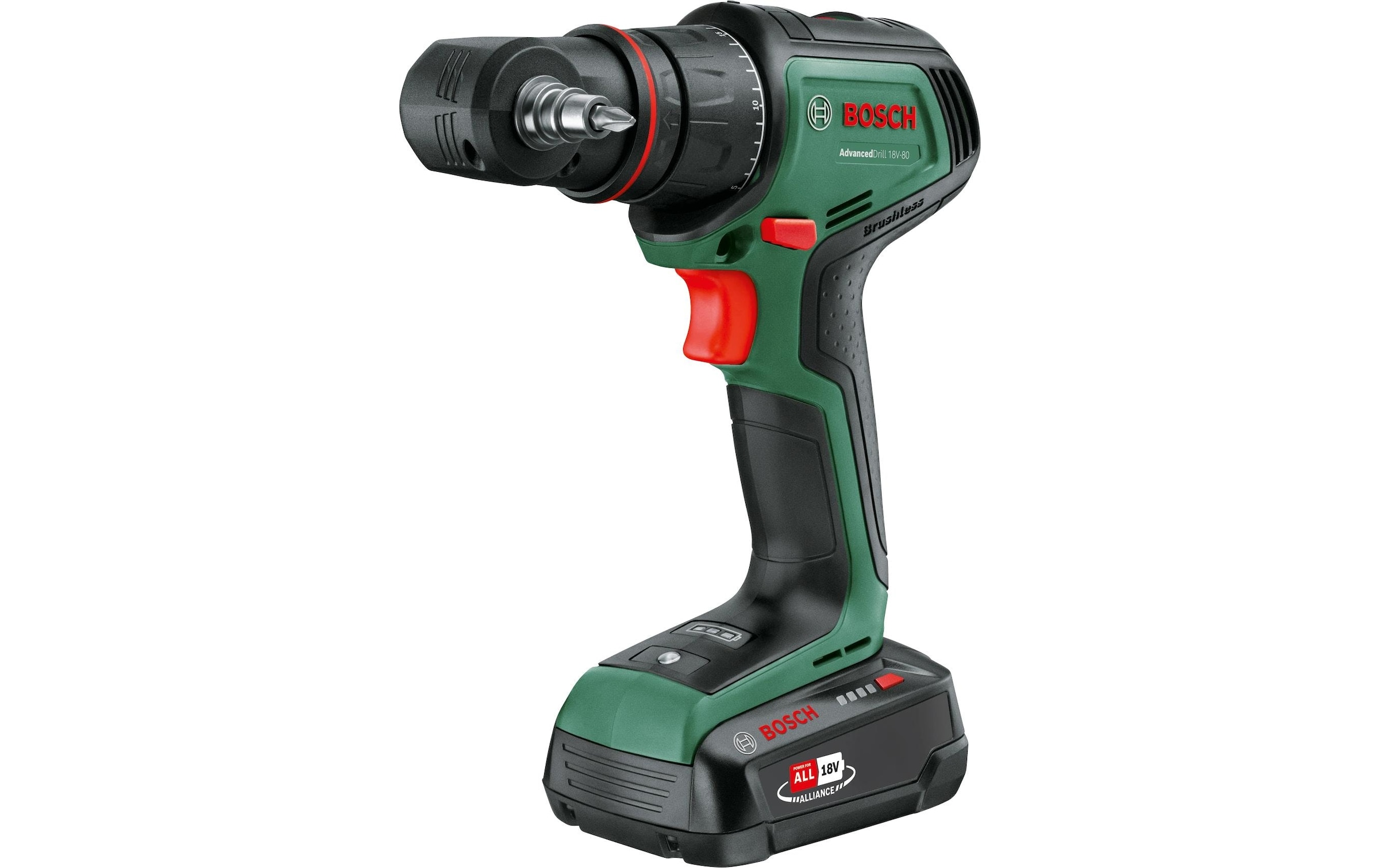BOSCH Vis de perçage »»AdvancedDrill 18V-80 QuickSnap«« Incl. 2x batterie PBA 18V 2,5Ah et chargeur