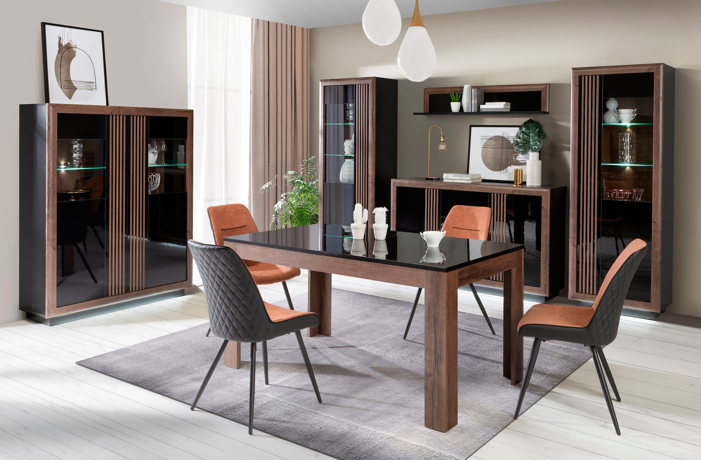 FORTE Vitrines »Savona« hauteur 197 cm, incl. éclairage de socle