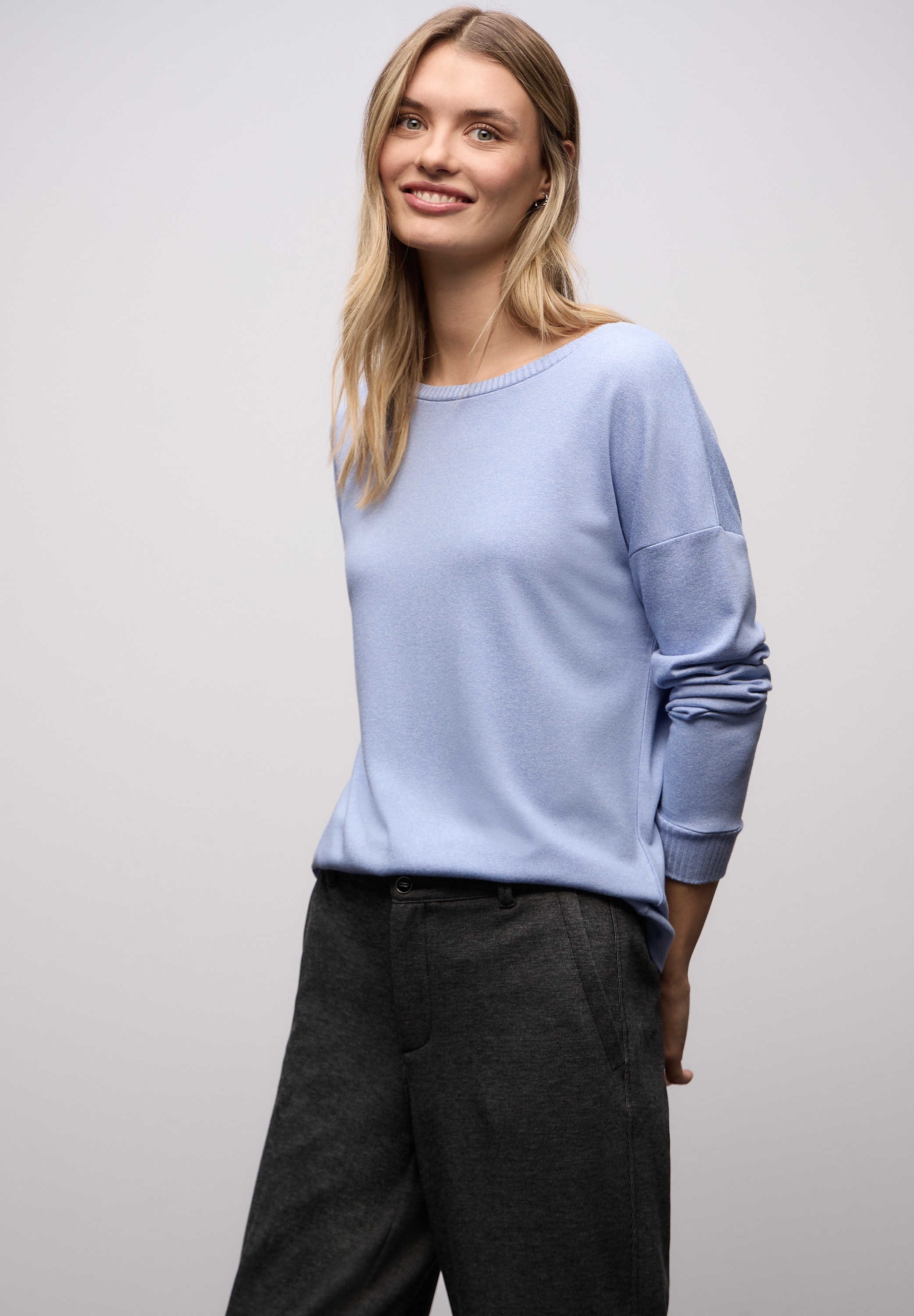 STREET ONE T-shirt à manches longues im Melange Look