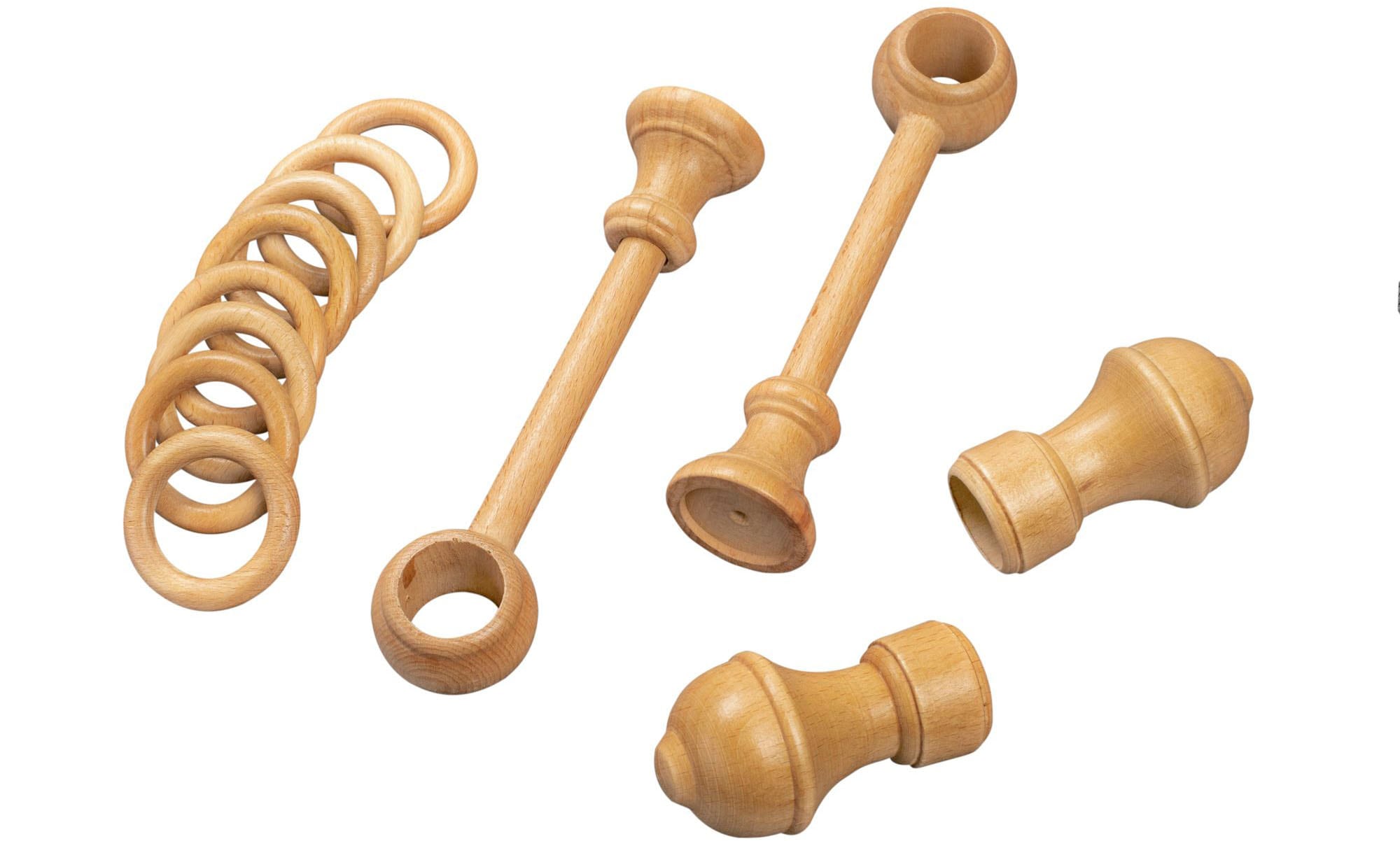 SN DECO GROUP Gardinenstange »Ares« 1 läufig-läufig Fixmass 28 mm, Holz, verschiedene Längen und Farben, Komplettset