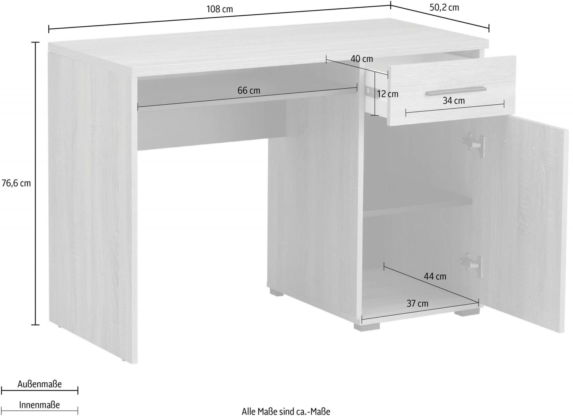 INOSIGN Schreibtisch »Tales« platzsparend mit Stauraum, ideal für das Home Office