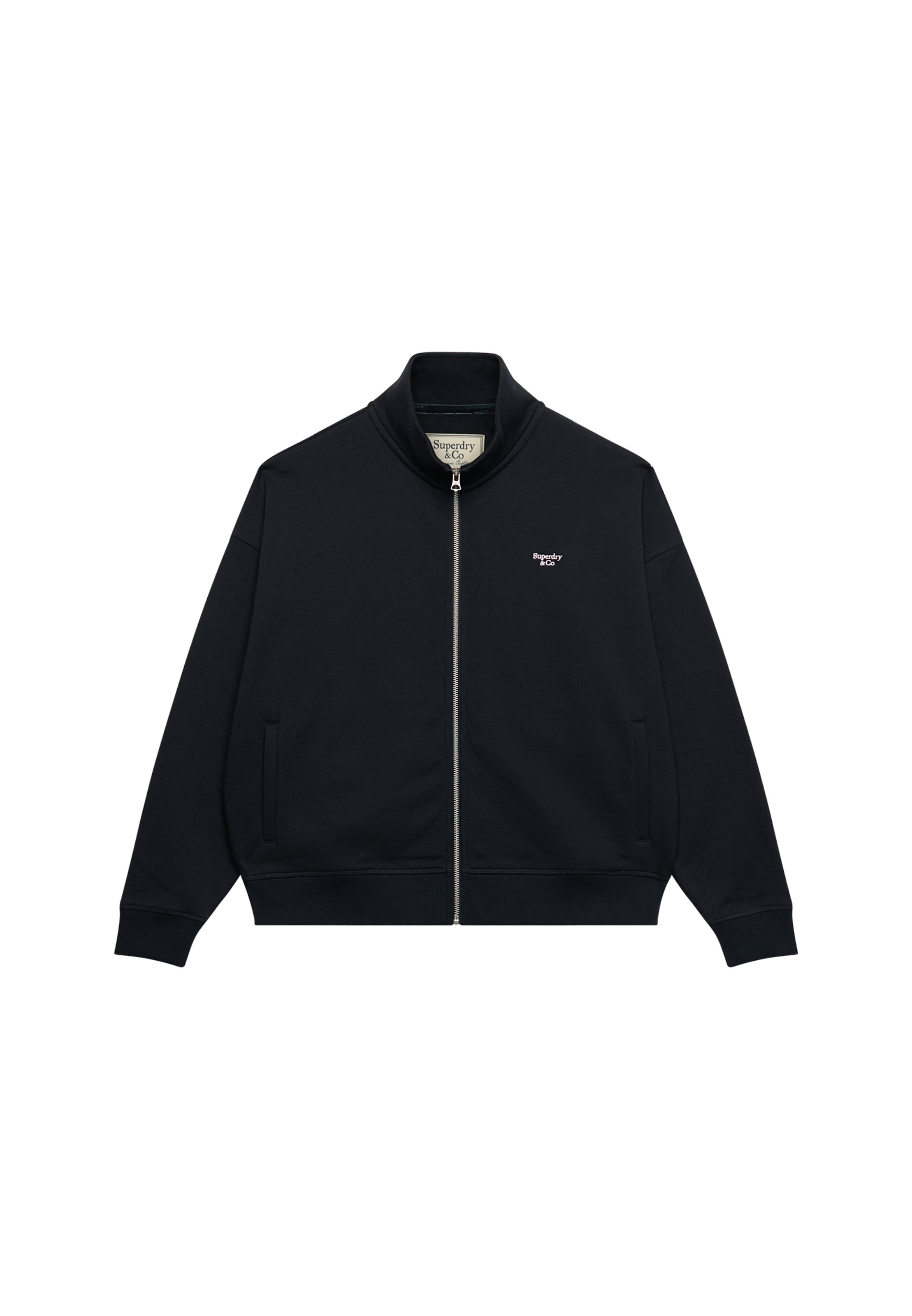 Superdry Veste sweat »SIGNATURE EMB OVERSIZED TRACK« coupe oversize, avec fermeture éclair, encolure haute fermée
