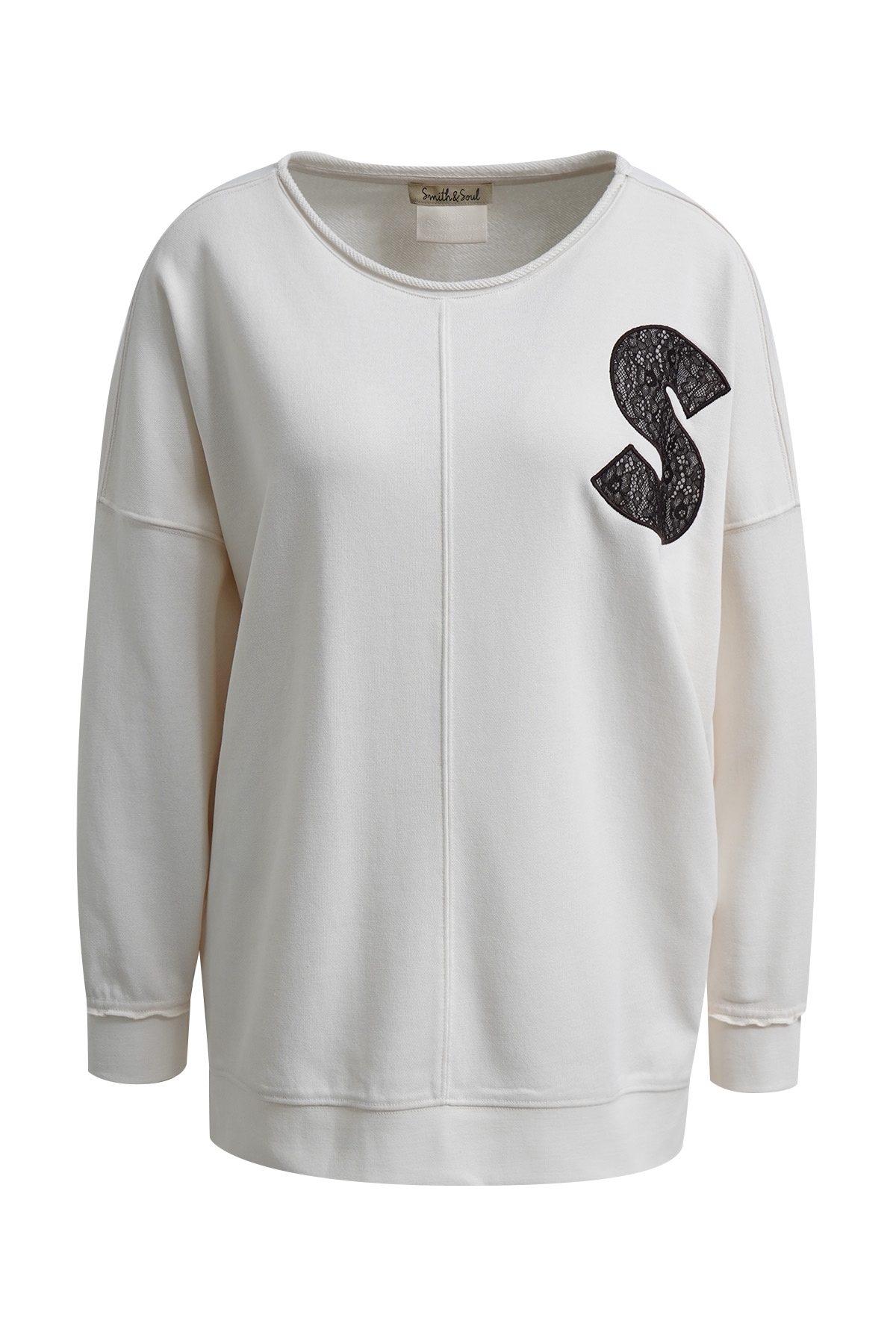 Smith & Soul Sweat-shirt long , avec dentelle contrastée, oversize
