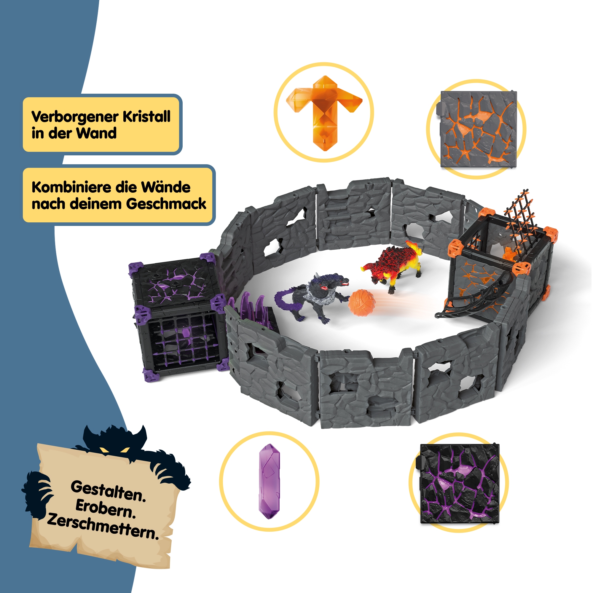 Schleich® Monde de jeu »ELDRADOR® CREATURES, BattleCave Arena: Lava vs. Schatten (42673)«