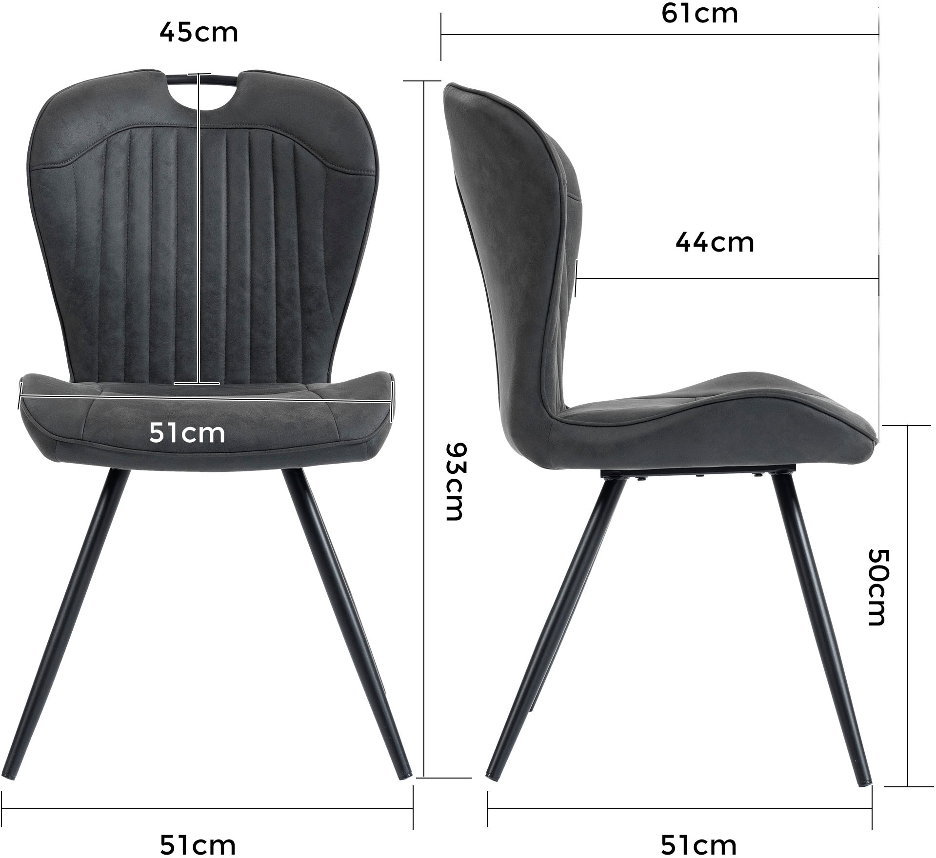 Duo Collection Chaise de salle à manger »Zoe Esszimmerstuhl, 4er-Set« (Ensemble) 4 cuisrevêtement robuste en tissu ou microfibre, avec poignée
