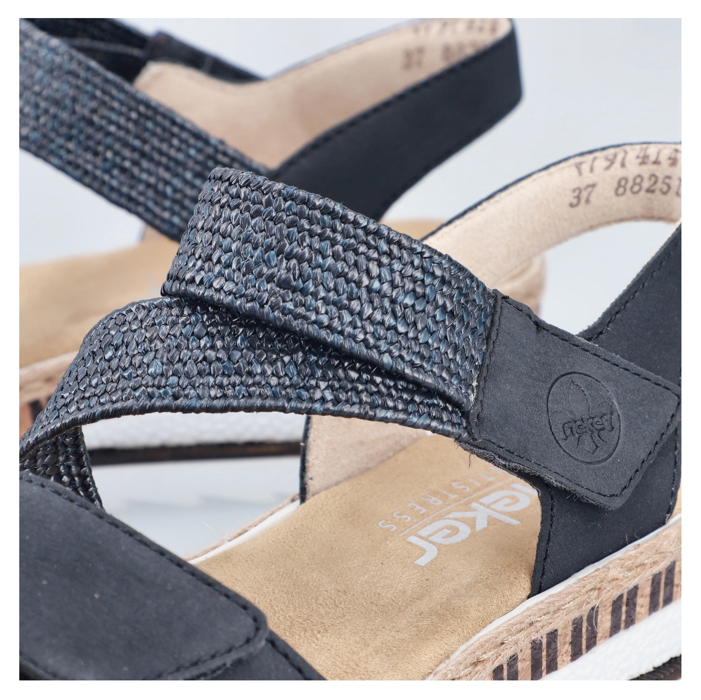 Rieker Keilsandalette  Riemchensandale, Sommerschuh, Urlaubschuh mit Klettriemchen