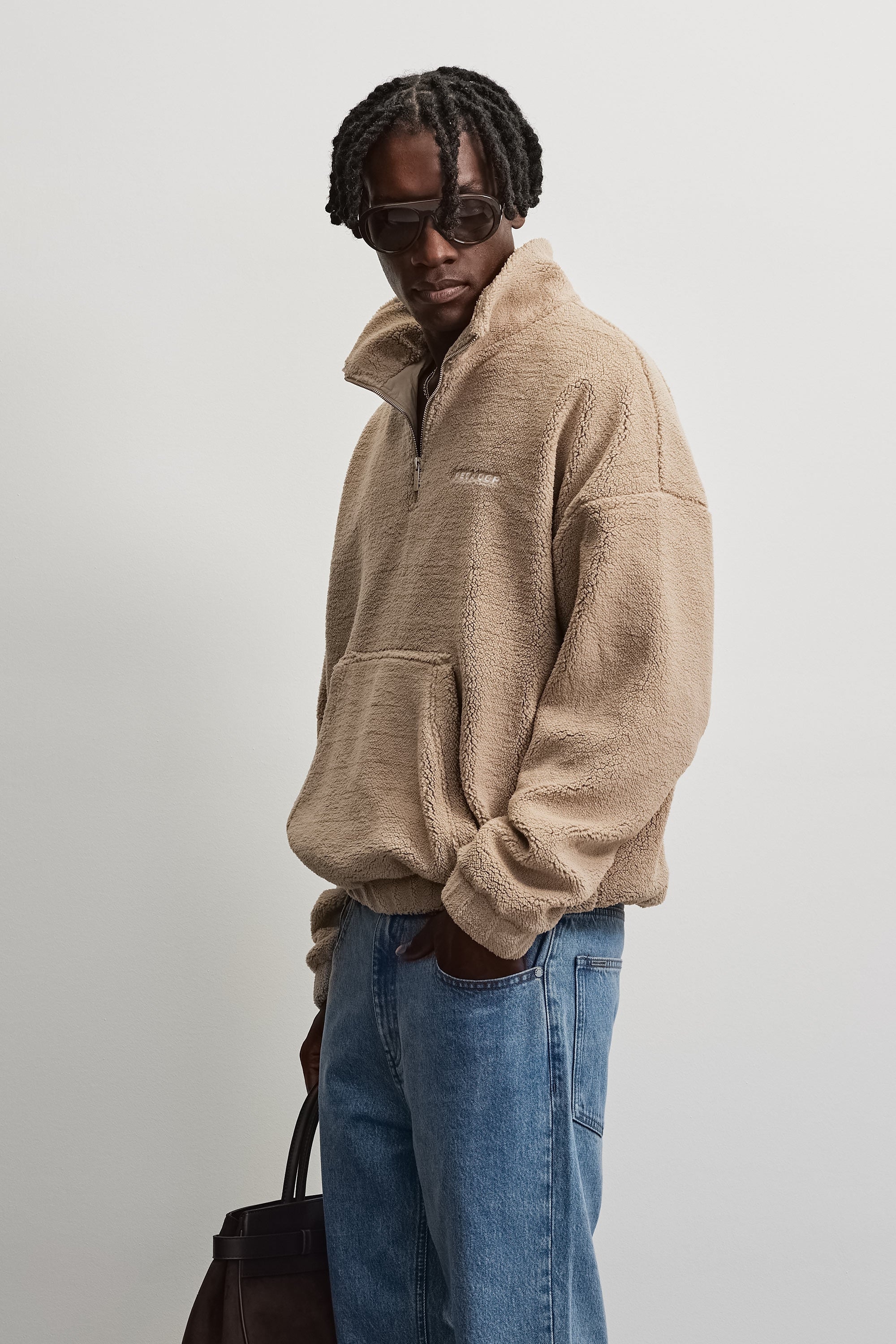 PEGADOR Sweat-shirt »Puka Teddy Half Zip Sweater«, Kunstfaser, regular fit
