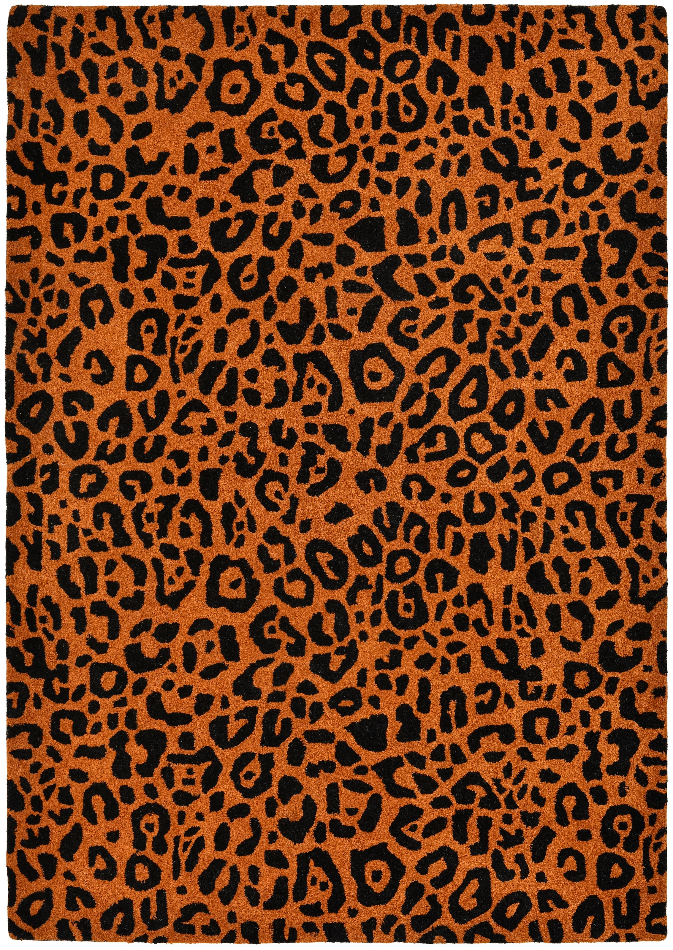 GOODproduct Tapis en laine »Gabbo Leo, Leopardenmuster, handgearbeitet« Rectangulaire 14 mm Höhe reine Wolle, Uni, Wohnzimmer, Schlafzimmer, Esszimmer