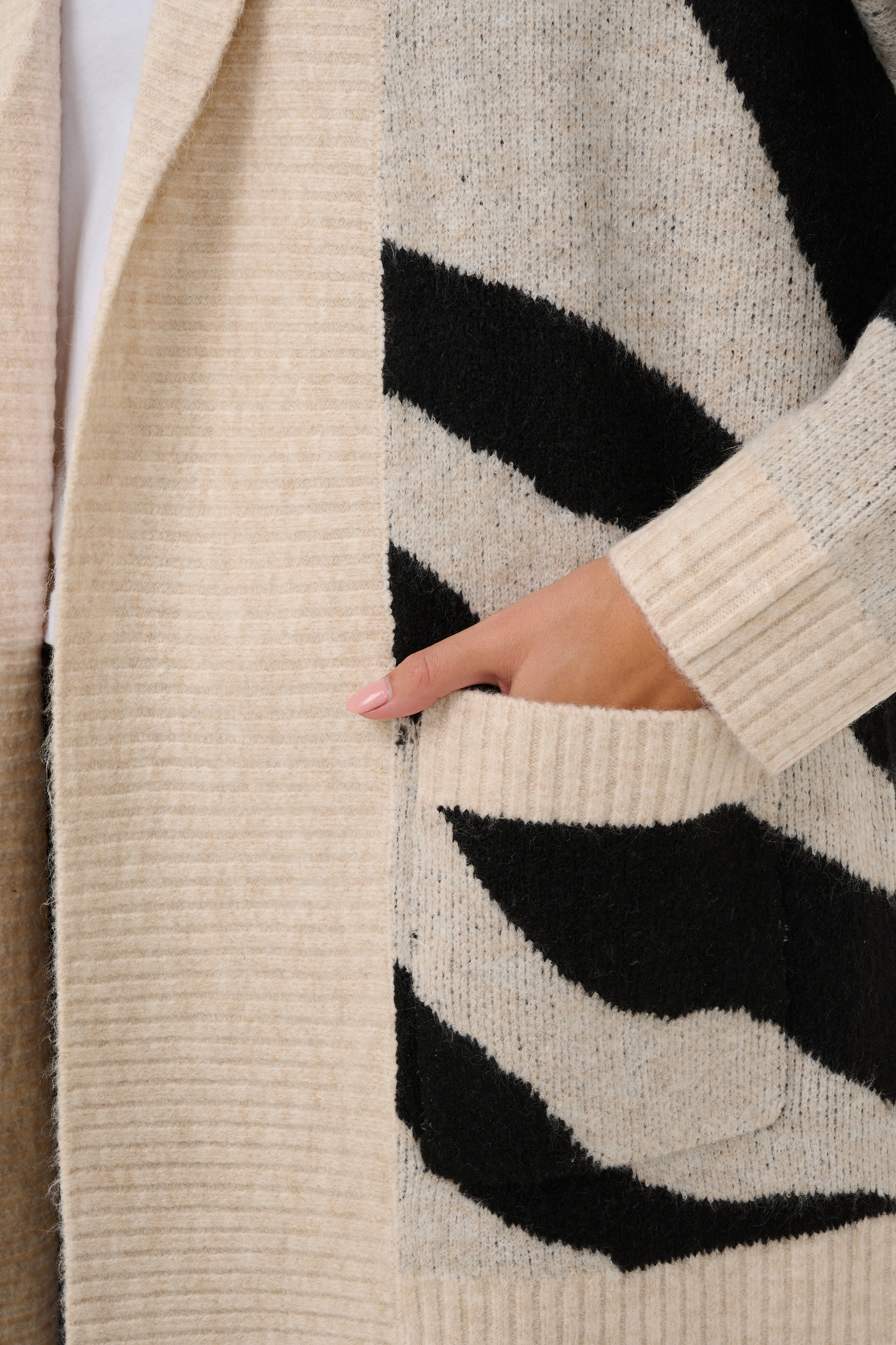 Saint Tropez Veste en tricot »MallieSZ Open Cardigan« mélange de matériaux, coupe ample
