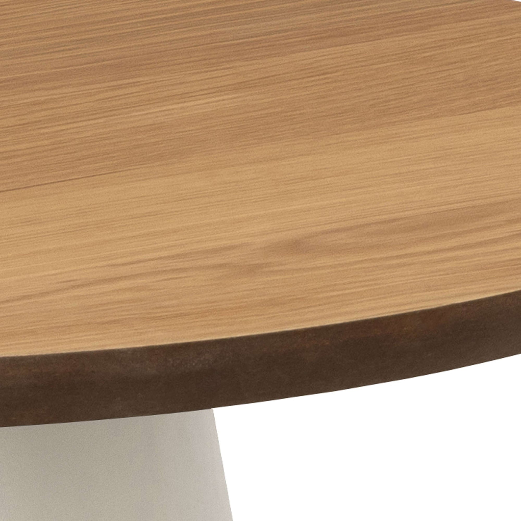 ACTONA GROUP Table basse »Soli« table basse ronde, plateau mat chêne, colonne et cadre gris, Ø65x43cm,