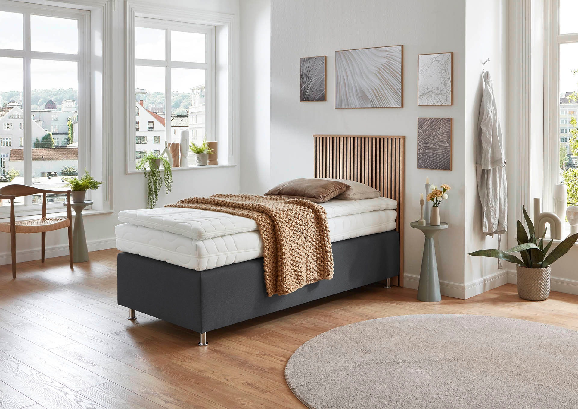 Westfalia Schlafkomfort Boxspringbett »Quercus« wahlweise mit LED-Beluchtung, 3 Matratzenarten zur Auswahl