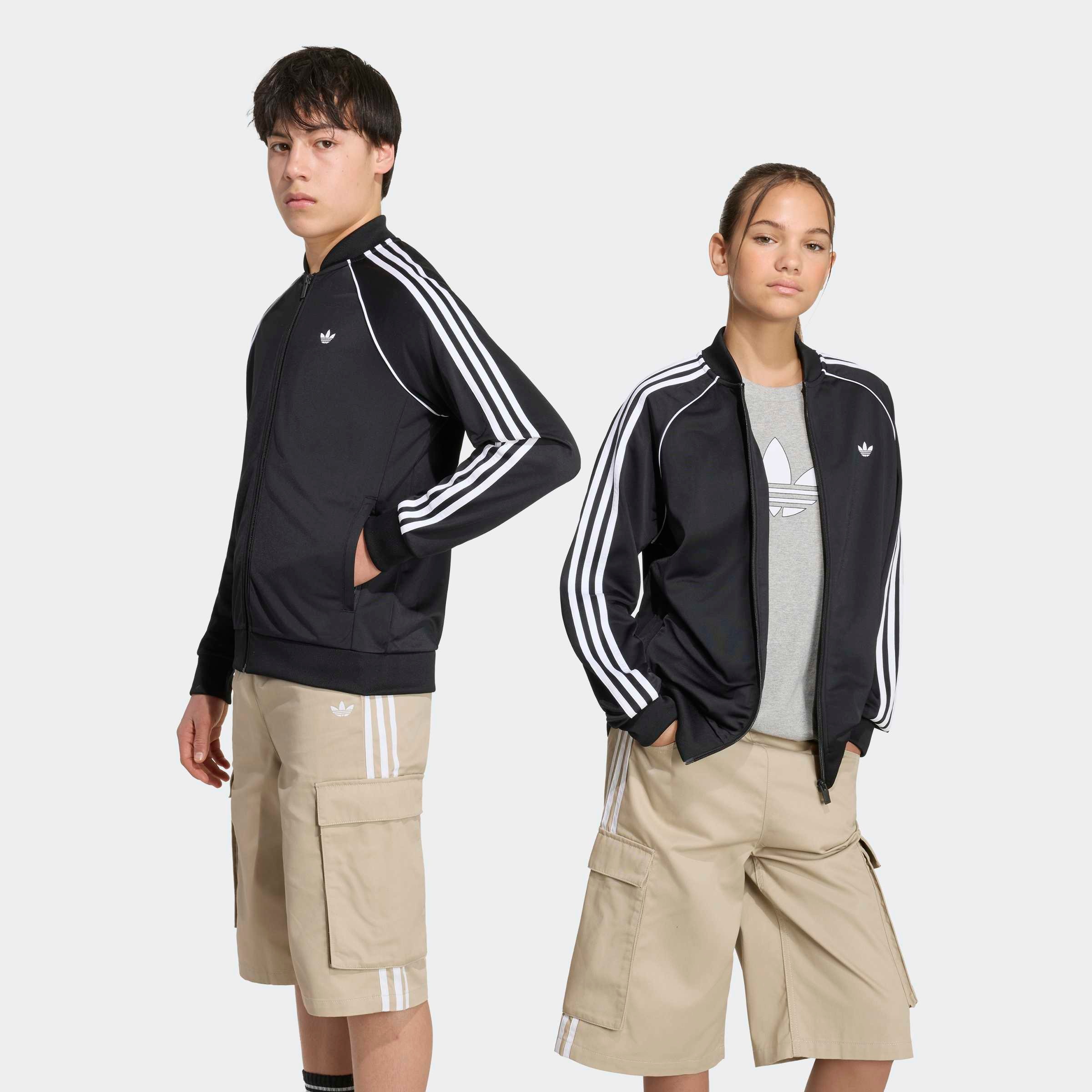 adidas Originals Veste d'entraînement »SST, LOCKER GESCHNITTEN« pour enfants, avec fermeture éclair, en polyester