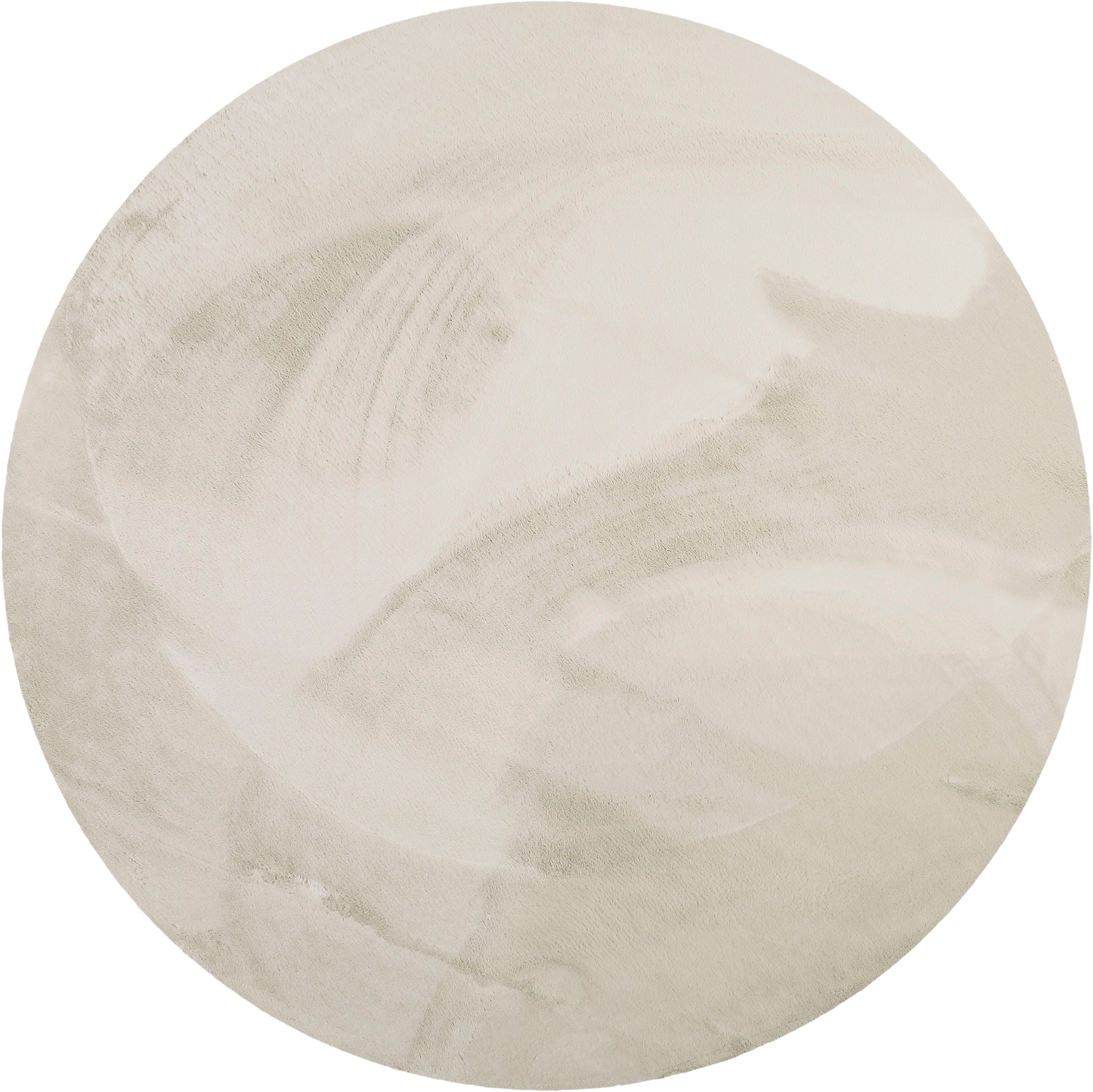 Wecon home Basics Tapis à poils longs »Anna« Rond 25 mm Höhe Wohnzimmer, Schlafzimmer, Felloptik, sehr weich und flauschig, Uni