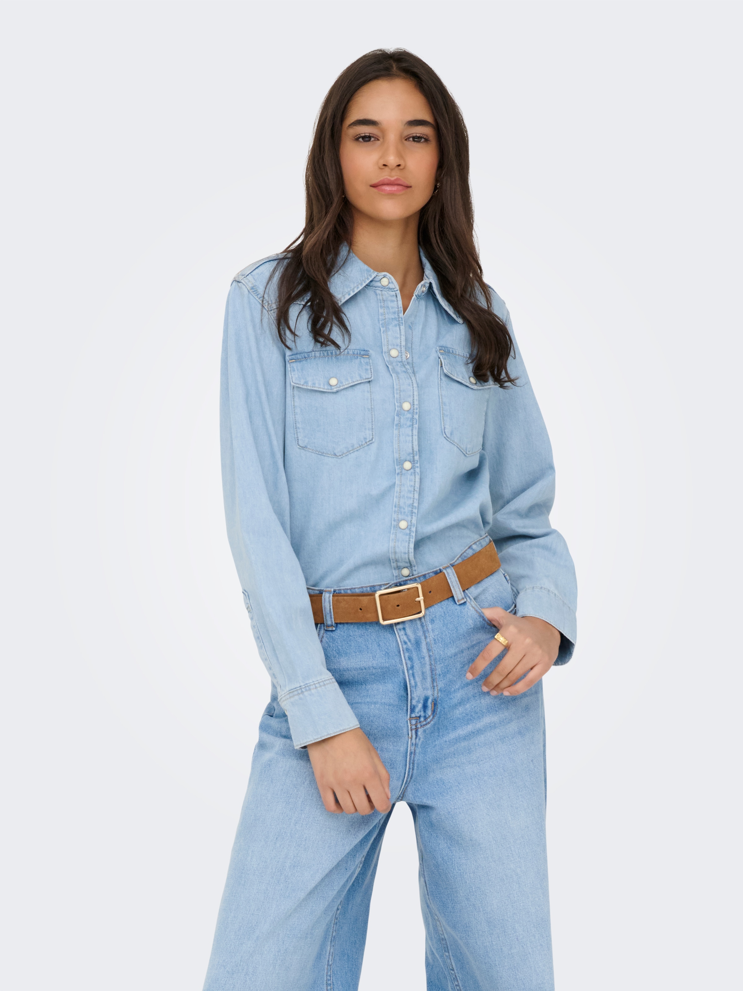 ONLY Jeansbluse »ONLCHARLIZE LS DNM SHIRT AKM NOOS« mit Brusttaschen
