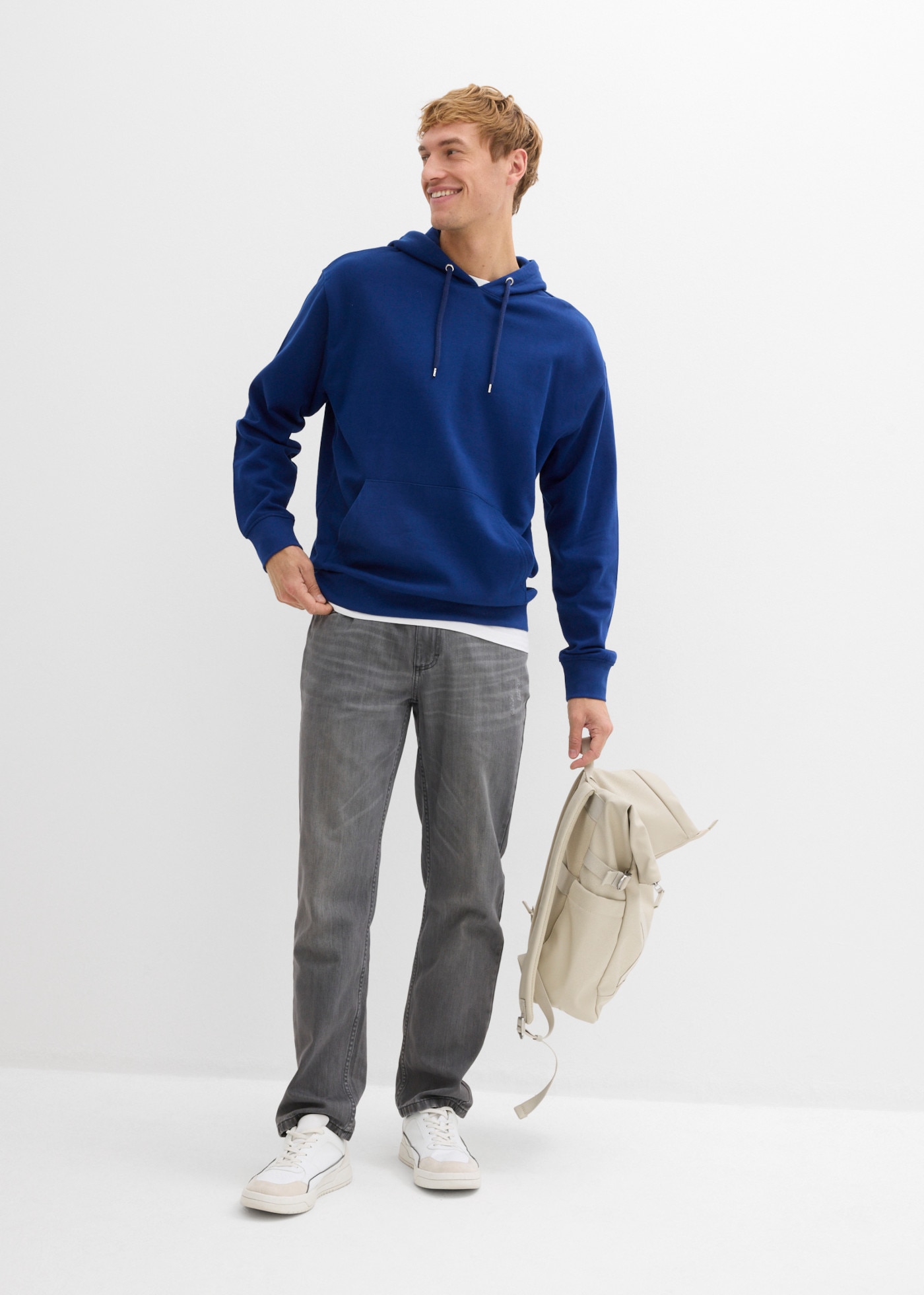 bonprix Hoodie , coupe ample, avec capuche, en coton
