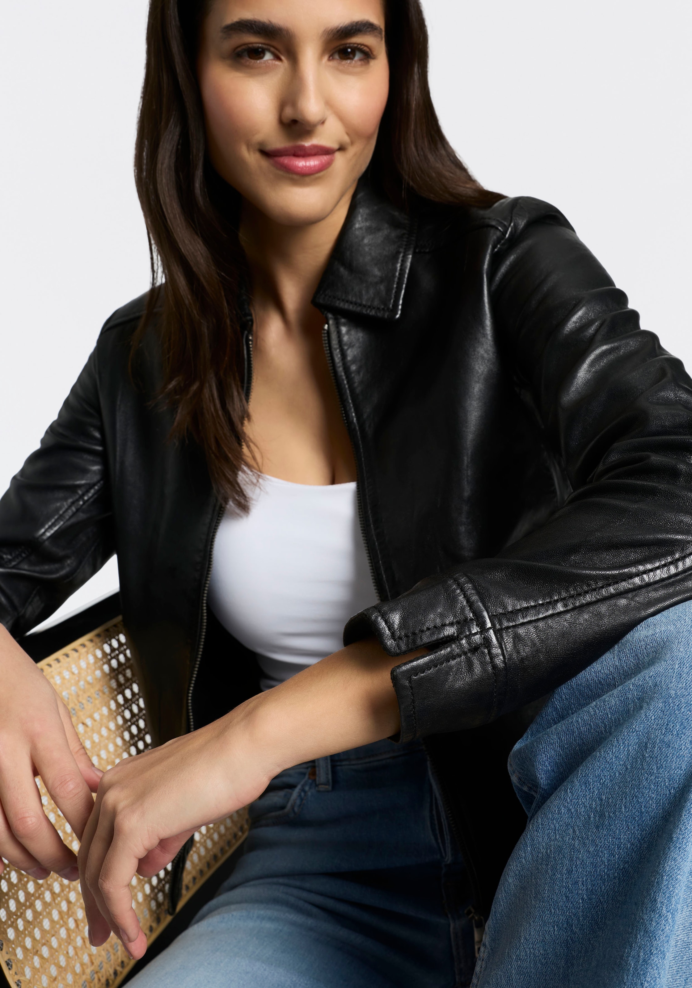 Mauritius Lederjacke »MWZimonna OT« mit Umlegekragen