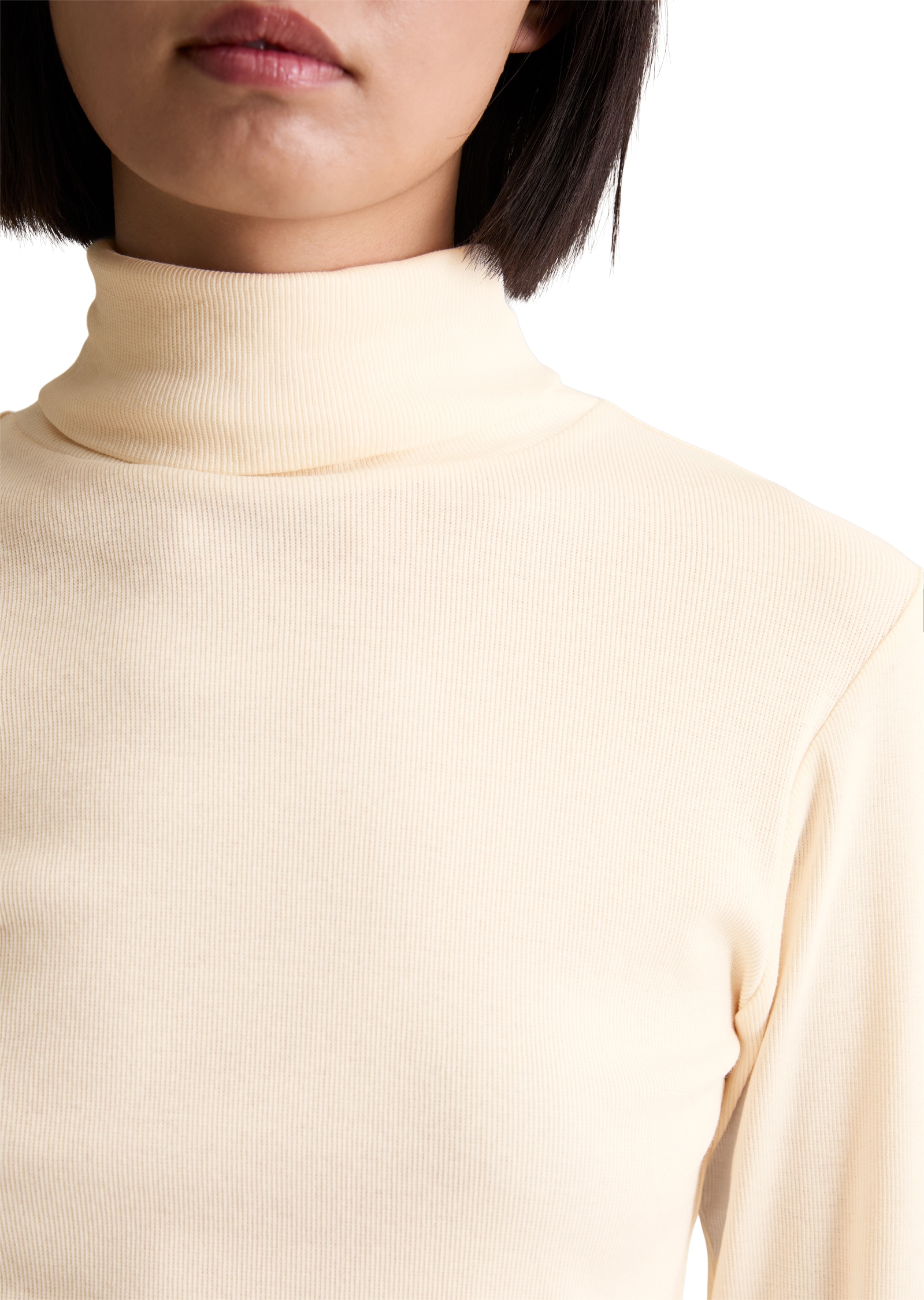 Marc O'Polo DENIM T-shirt à col roulé slim fit, aus softem Ripp-Jersey