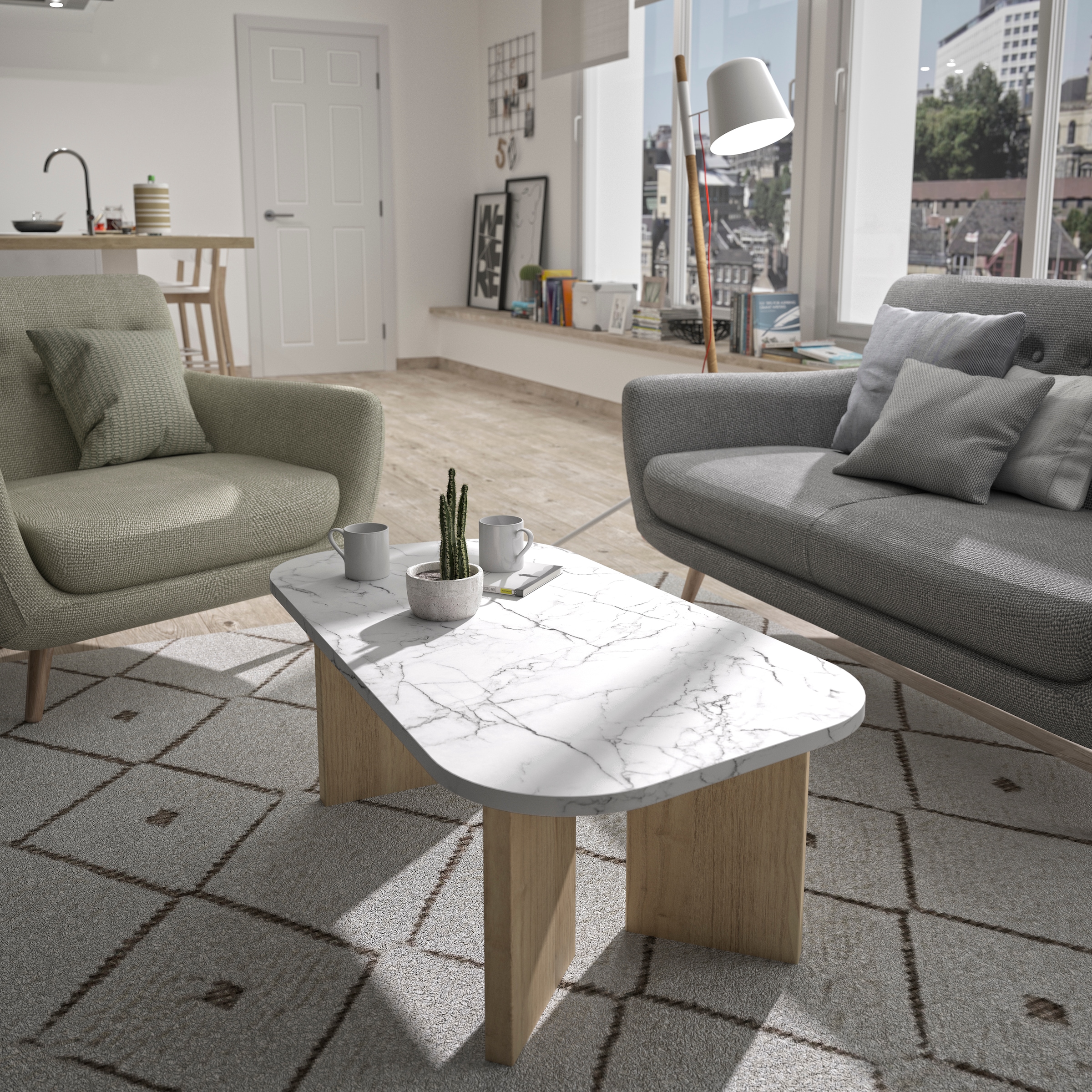 Gami Couchtisch »Quartz« Couchtisch mit Marmor-optik Tischeplatte