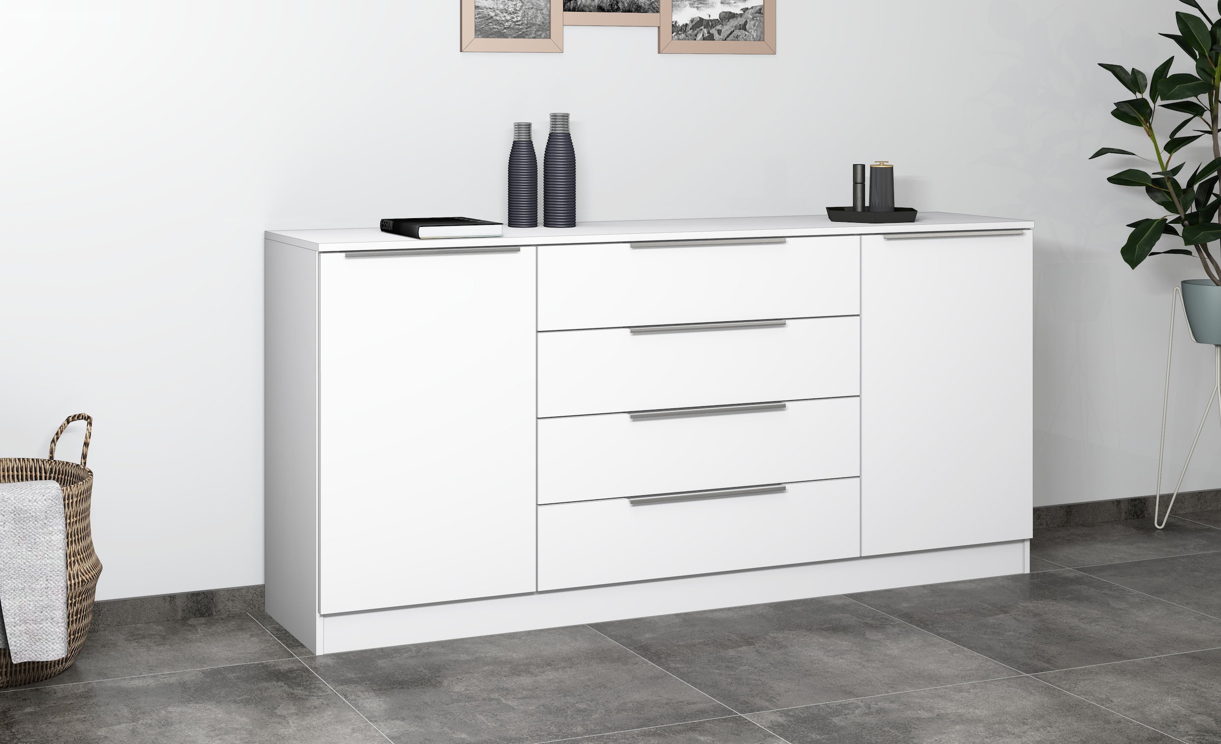 borchardt Möbel Commode »Oliva« Breite 166 cm, mit 4 Schubkästen