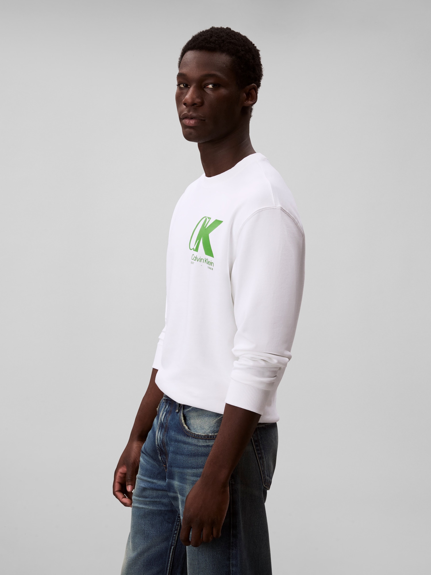 Calvin Klein Jeans Sweat-shirt »LS EU 350TERRY CK OVERLAP GRAPHI«, Col rond, coupe régulière
