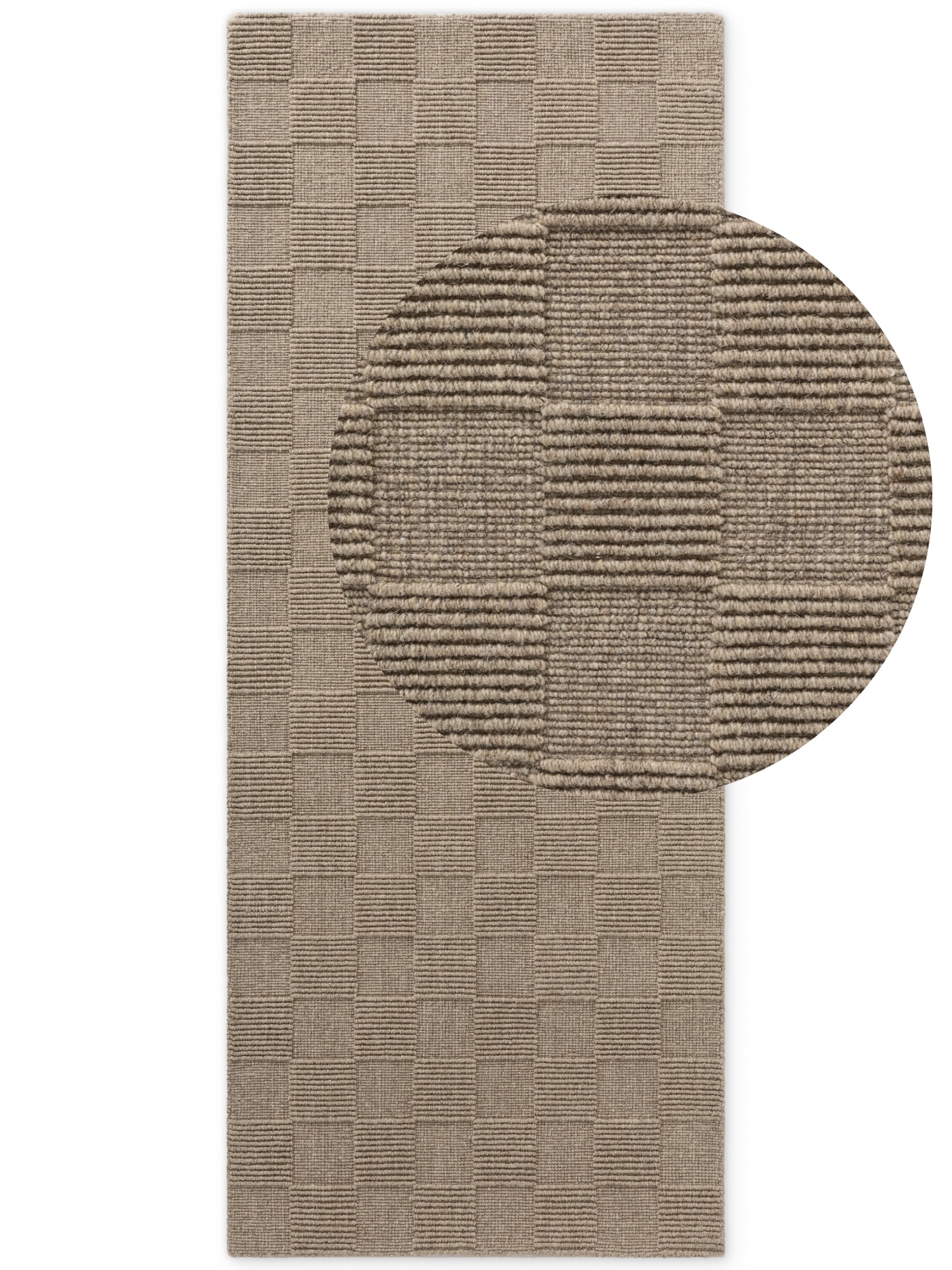 Villeroy & Boch Tapis en laine »Scala« Rectangulaire 10 mm Höhe Handgewebt, Wolle, Kariert, Natur, 3D-Struktur, Karo, Wohnzimmer